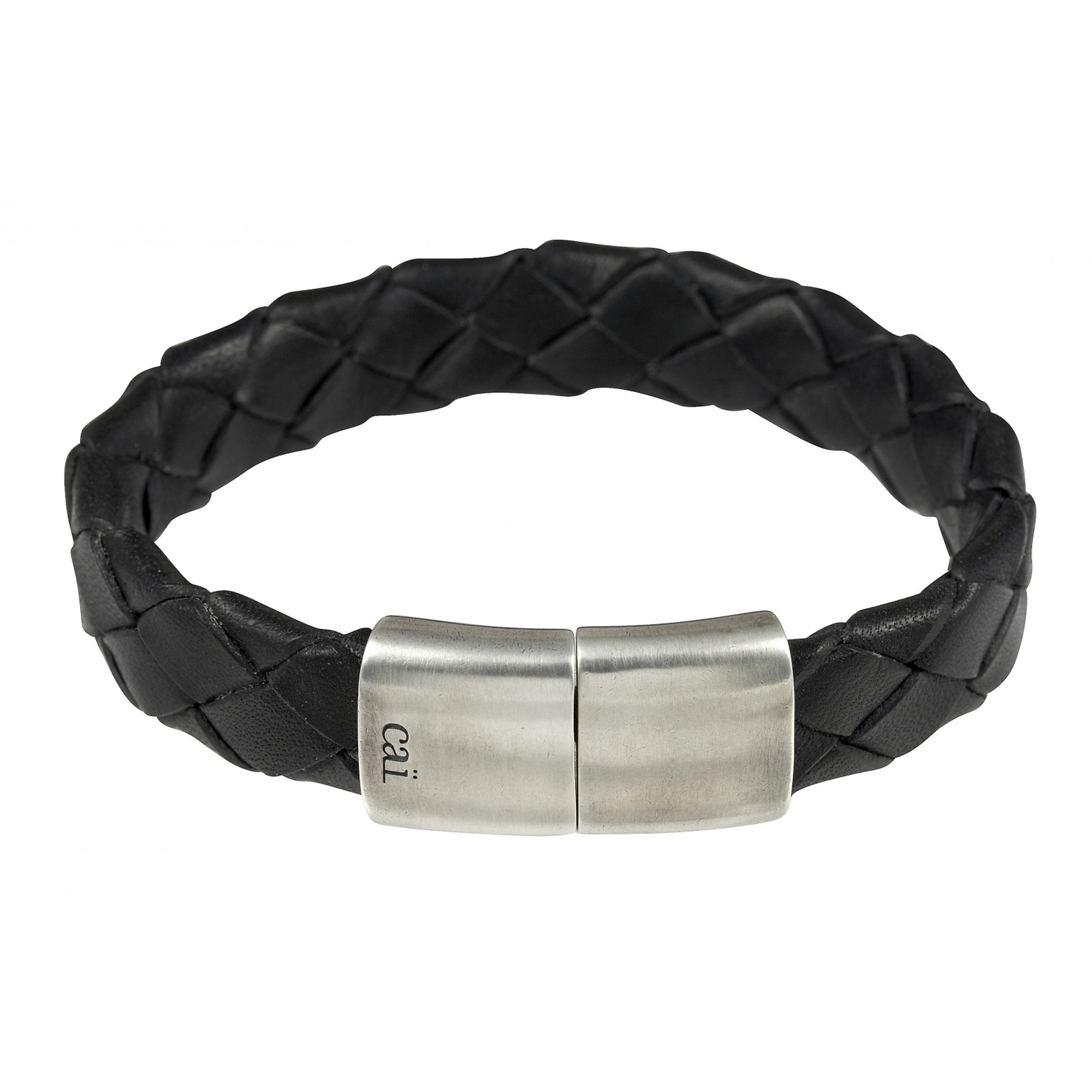 CAÏ Armband »925/- Sterling Silber rhodiniert Lederband Magnetverschluss«