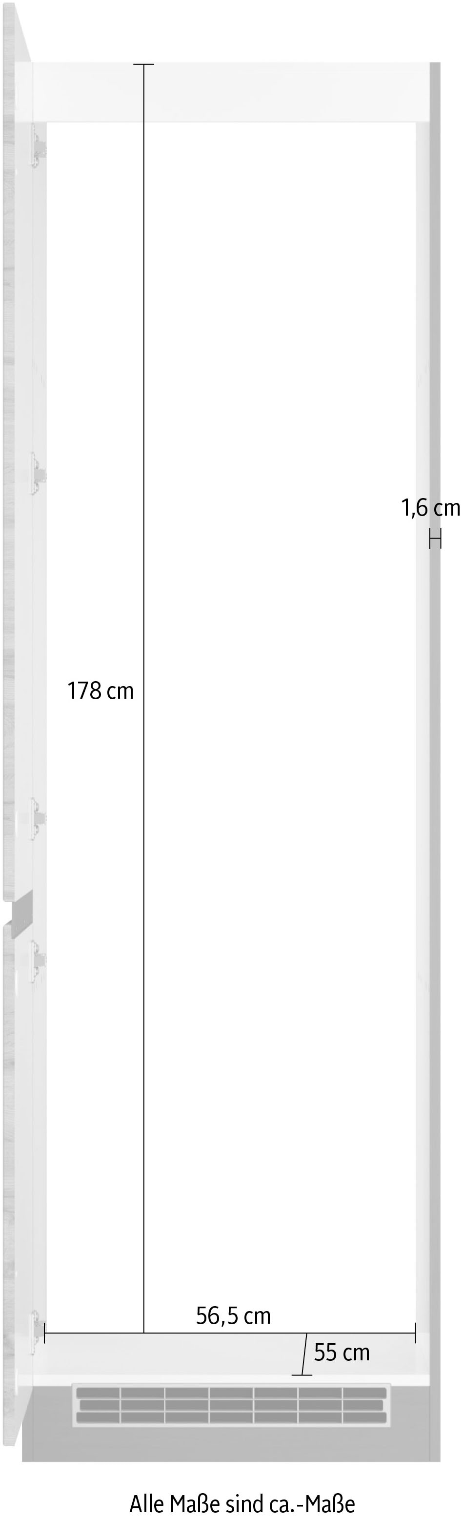 KOCHSTATION Kühlumbauschrank »KS-Riesa«, Breite 60 cm, MDF-Fronten