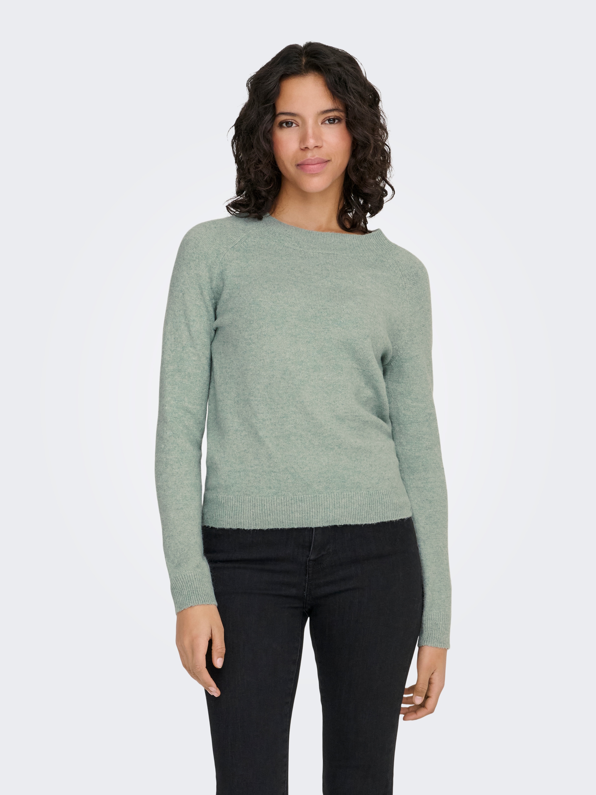 ONLY Rundhalspullover »ONLRICA LIFE L/S PULLOVER  KNT NOOS« Materialmix, regular fit