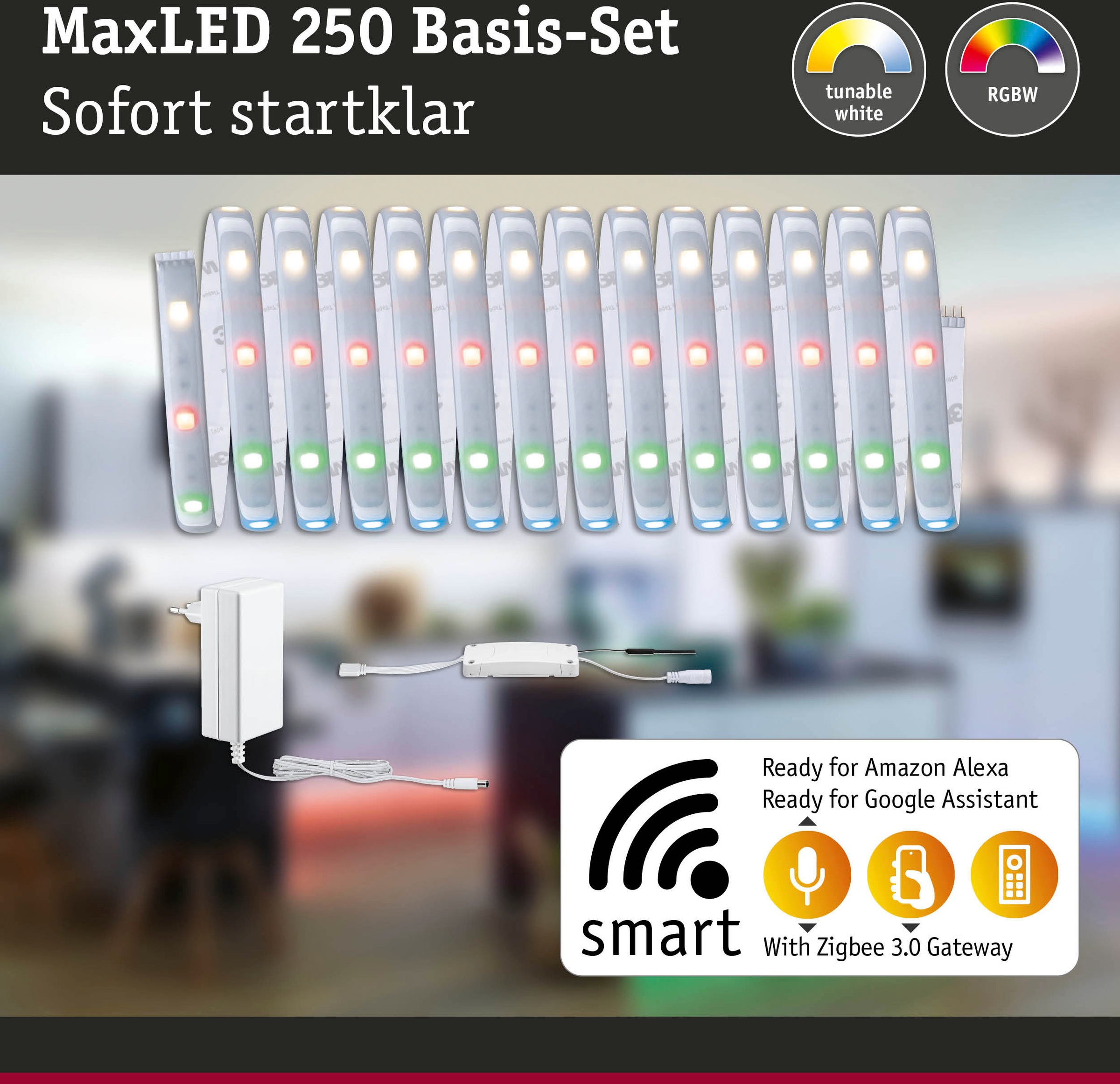 Paulmann LED-Streifen »MaxLED 250 Smart 5m, beschichtet RGBW, kaufen St.-flammig, BAUR 22W Basisset | 1 IP44 100 1000lm«, Home Zigbee