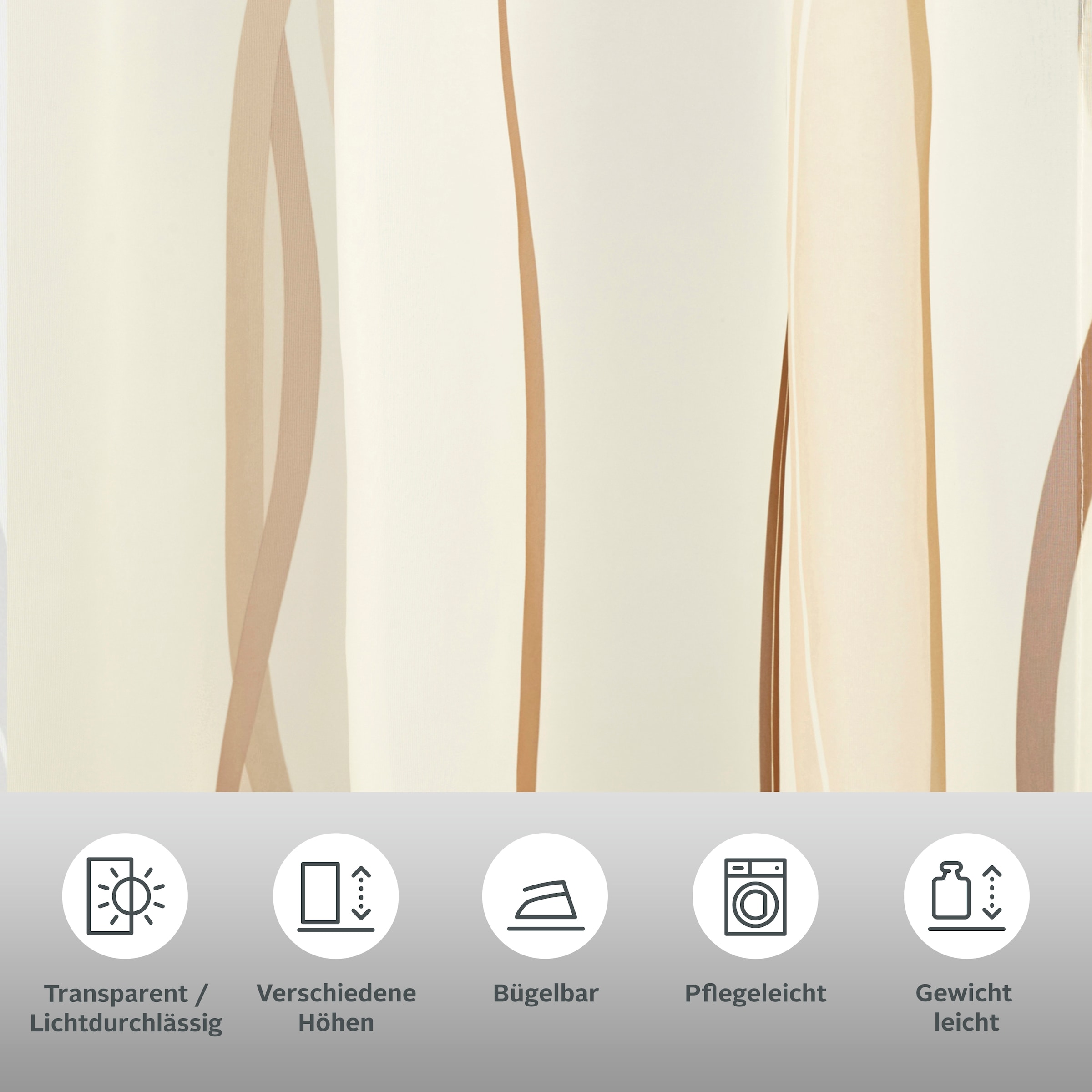 OTTO home Gardine »DIMONA« Schlaufen 2 Stk. tlg. 2-er Set, Voile, Polyester, Wellen