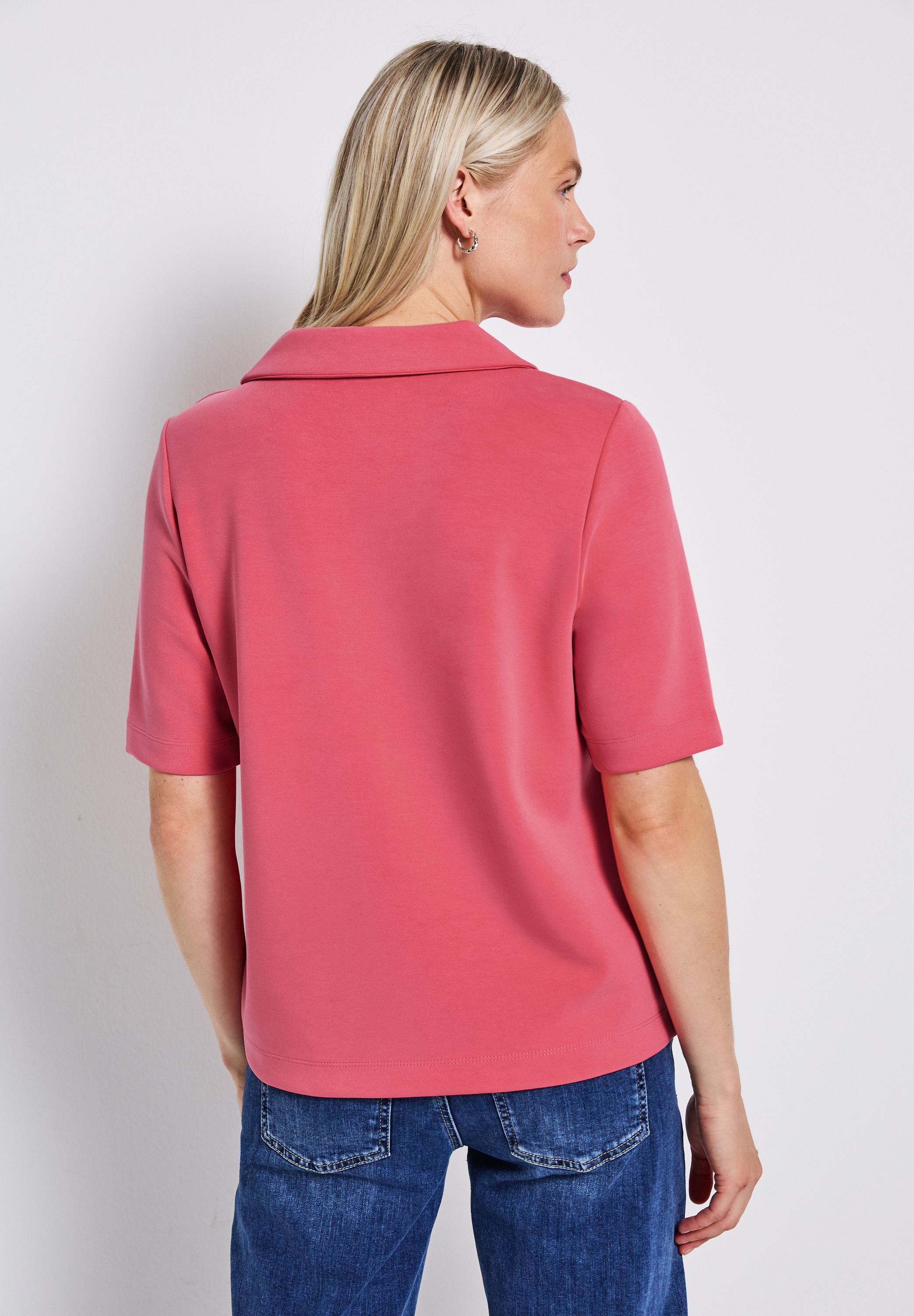 STREET ONE Poloshirt, aus softem Materialmix