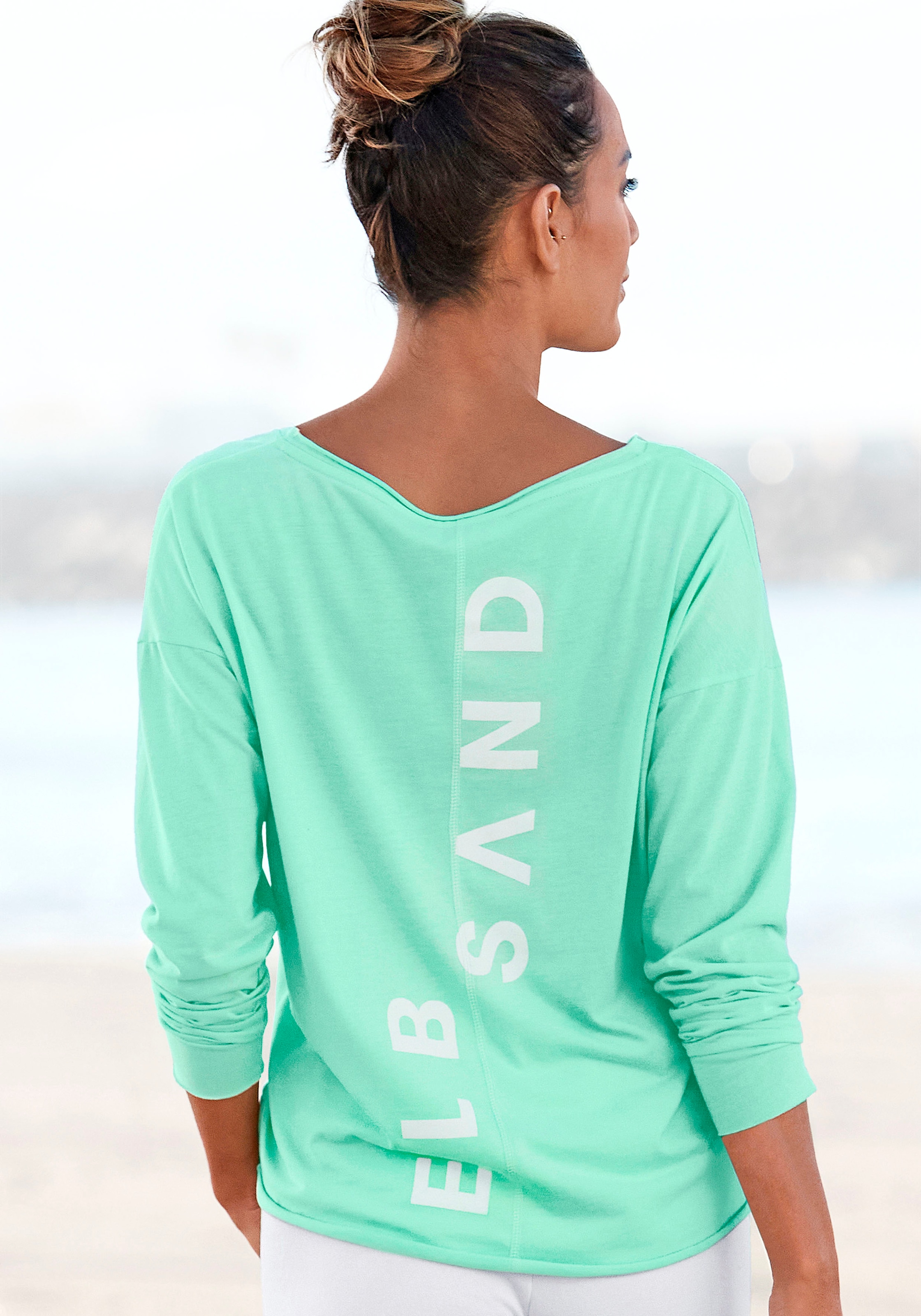 Elbsand Langarmshirt »Raina«, mit Logoprint hinten, Longsleeve aus Baumwoll-Mix