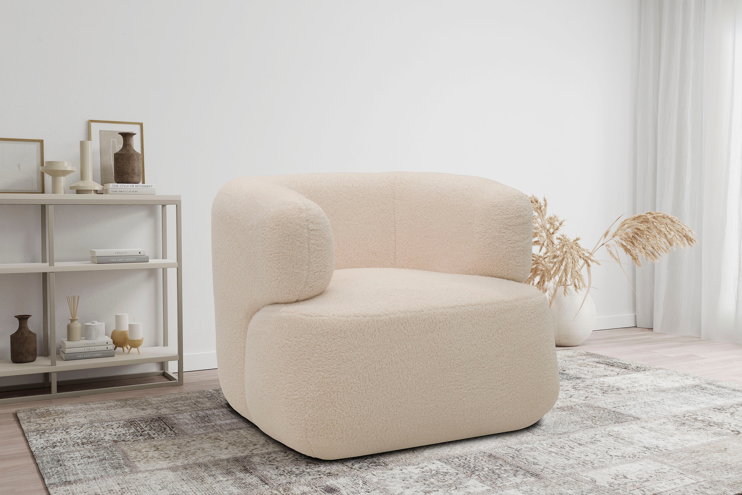 DOMO collection Sessel »800012 Designsessel, komfortabel und elegant, organische Formensprache«, formschöner Polstersessel zum Relaxen und Entspannen