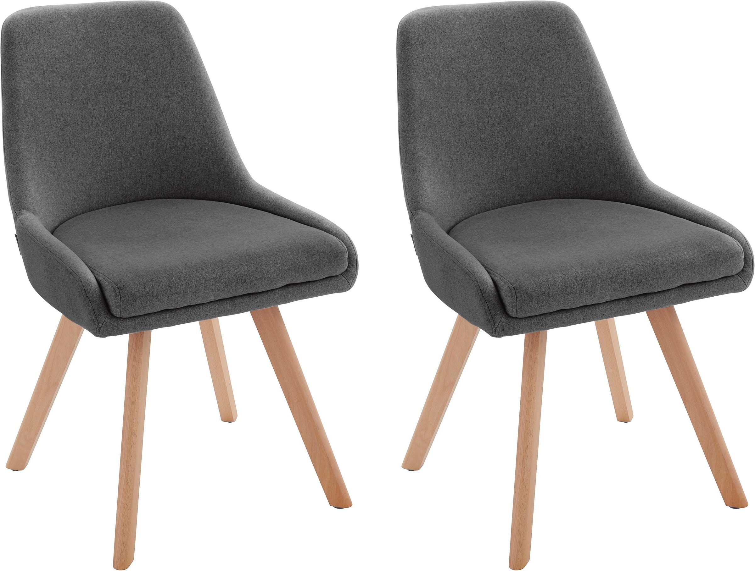 OTTO home Esszimmerstuhl "Dilla" (Set) 2 Stk.Webstoff Bezug, Massivholz Gestell, Sitzhöhe 48 cm