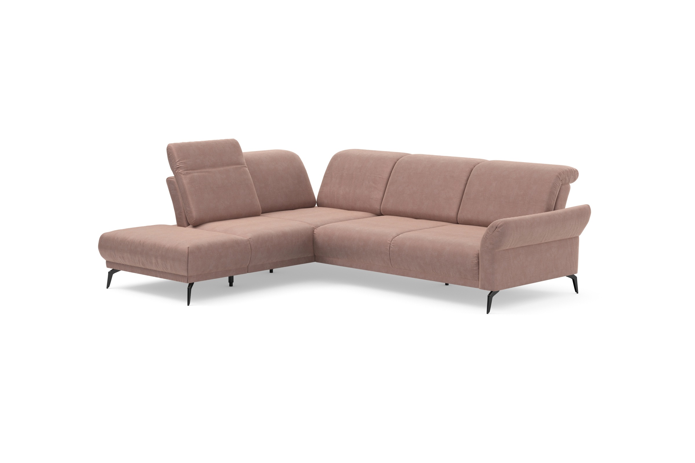INOSIGN Ecksofa »Coco L-Form«, Sitztiefen-, Arm- und Kopfteilverstellung, Cord-Bezug, Fußhöhe 15 cm