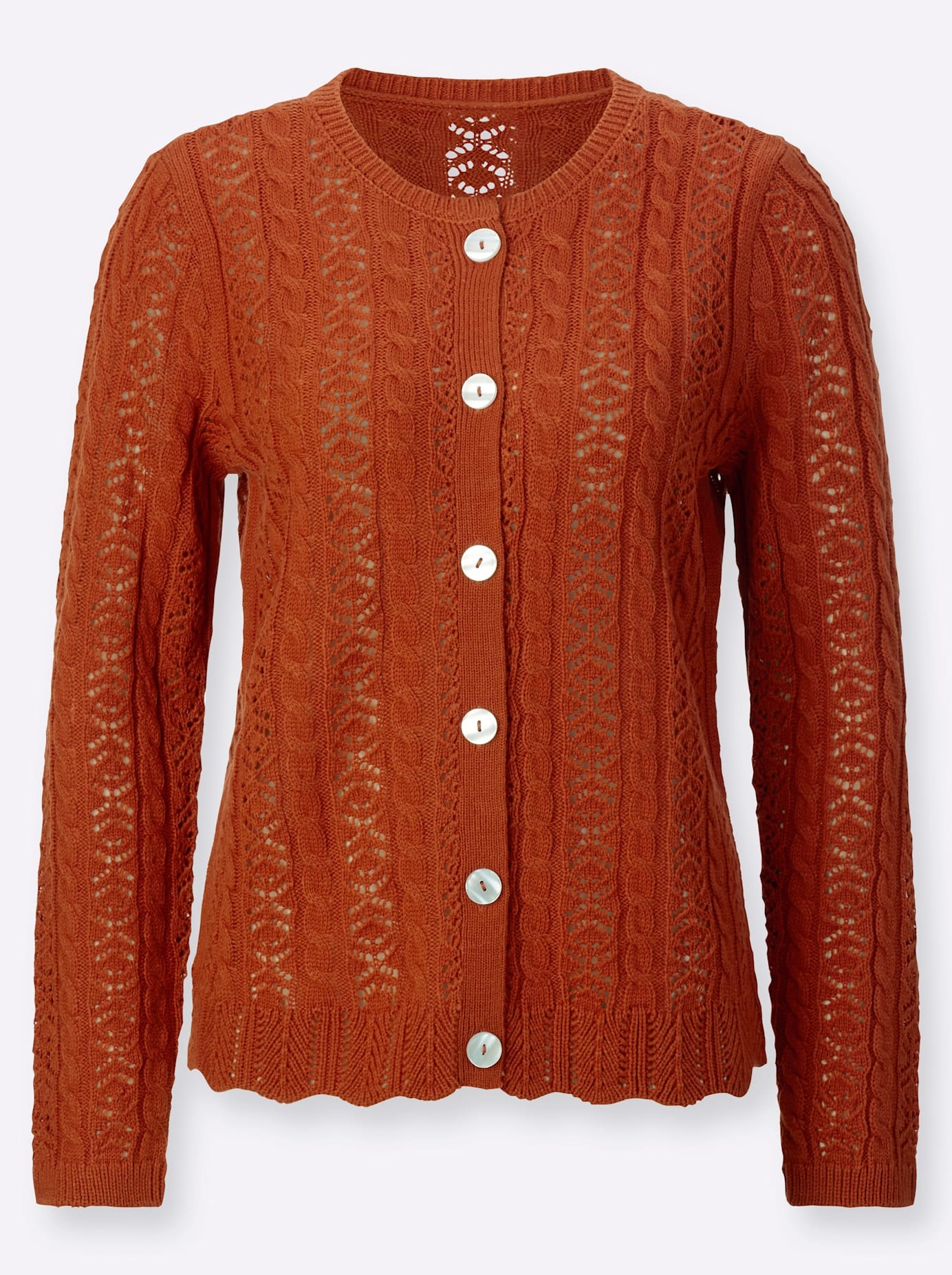 Classic Basics Ajourstrickjacke