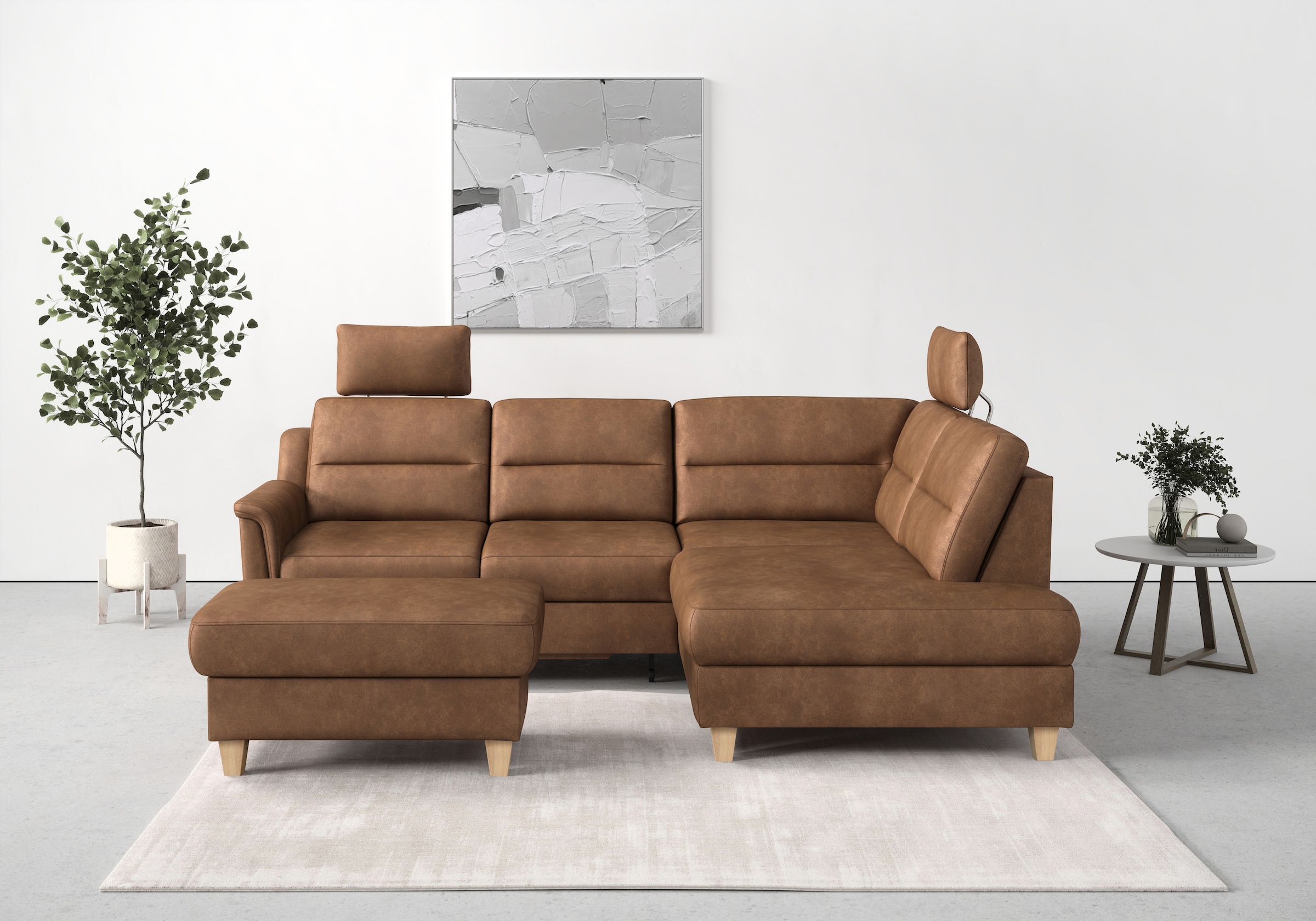 sit&more Ecksofa "Farö L-Form" inklusive Federkern, wahlweise mit Schlaffunktion und Bettkasten
