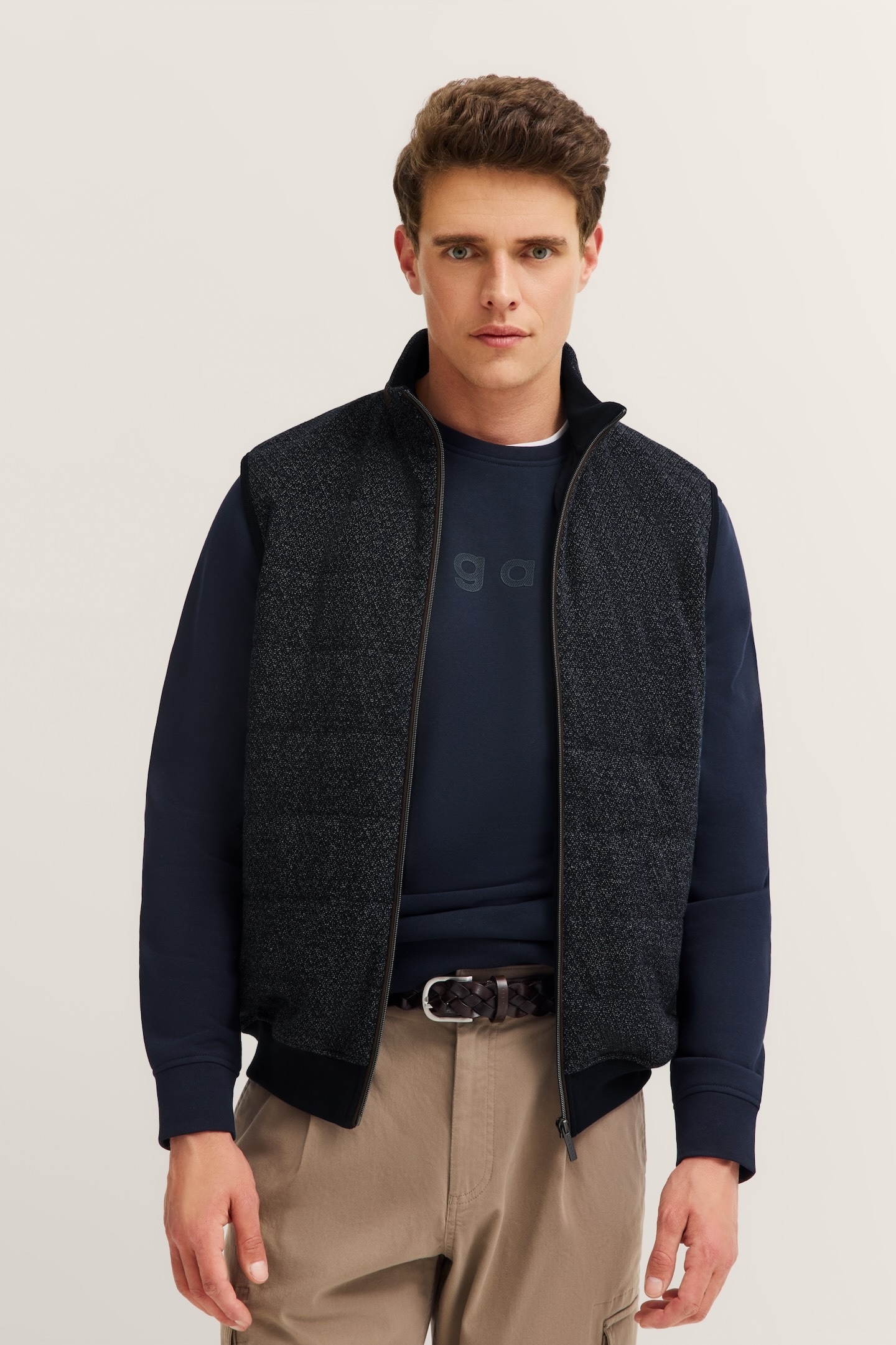 bugatti Sweatweste "Regular Fit", mit Stehkragen und aus reine Baumwolle günstig online kaufen