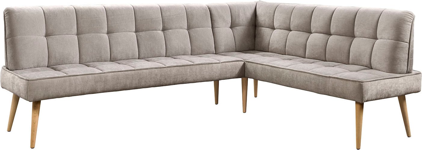 exxpo - sofa fashion Eckbank »Latte« moderne Sitz- und Rückensteppung, bequem und elegant, hoher Holzfuß