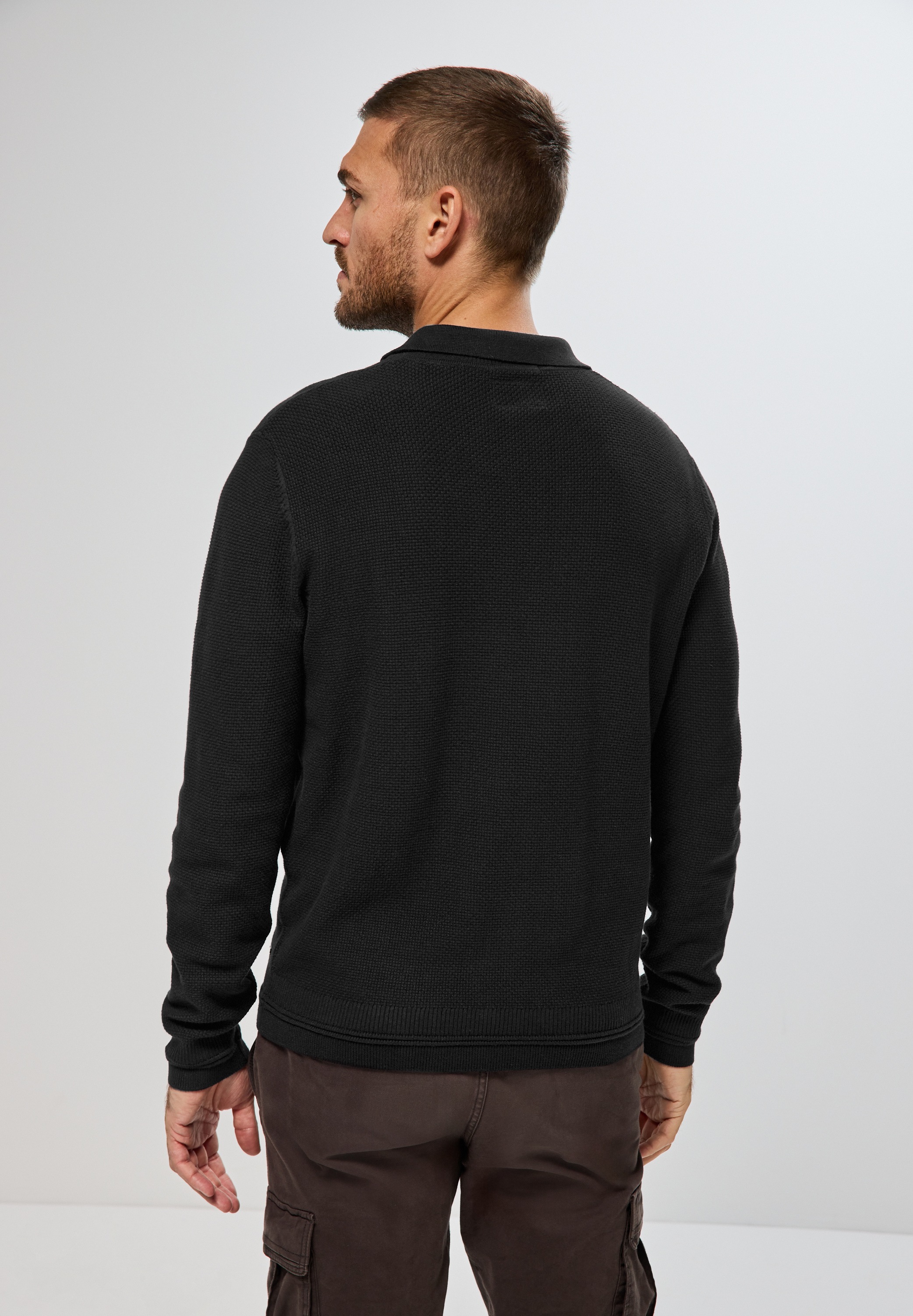 STREET ONE MEN Strickpullover, mit grober Struktur