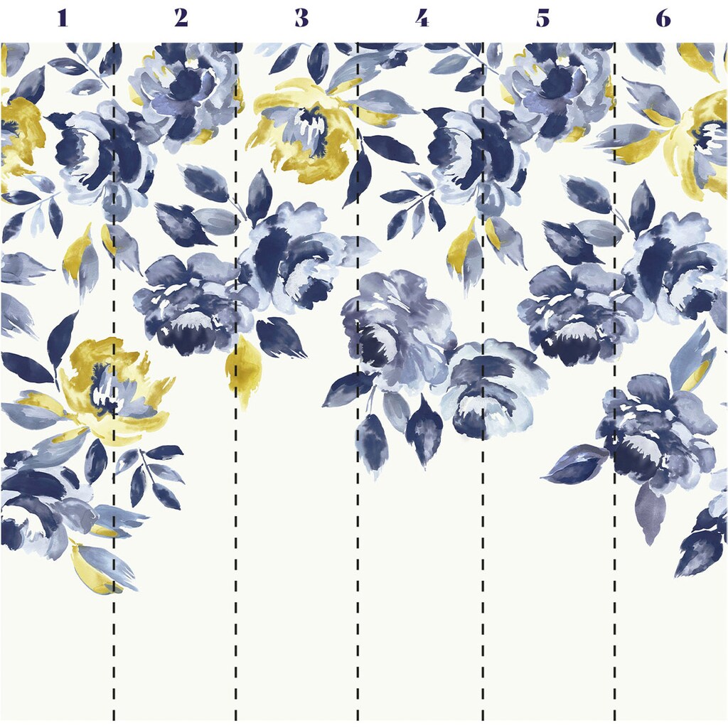 Joules Fototapete »Ocean Bloom Crème Mural 300x280cm«, floral, floral