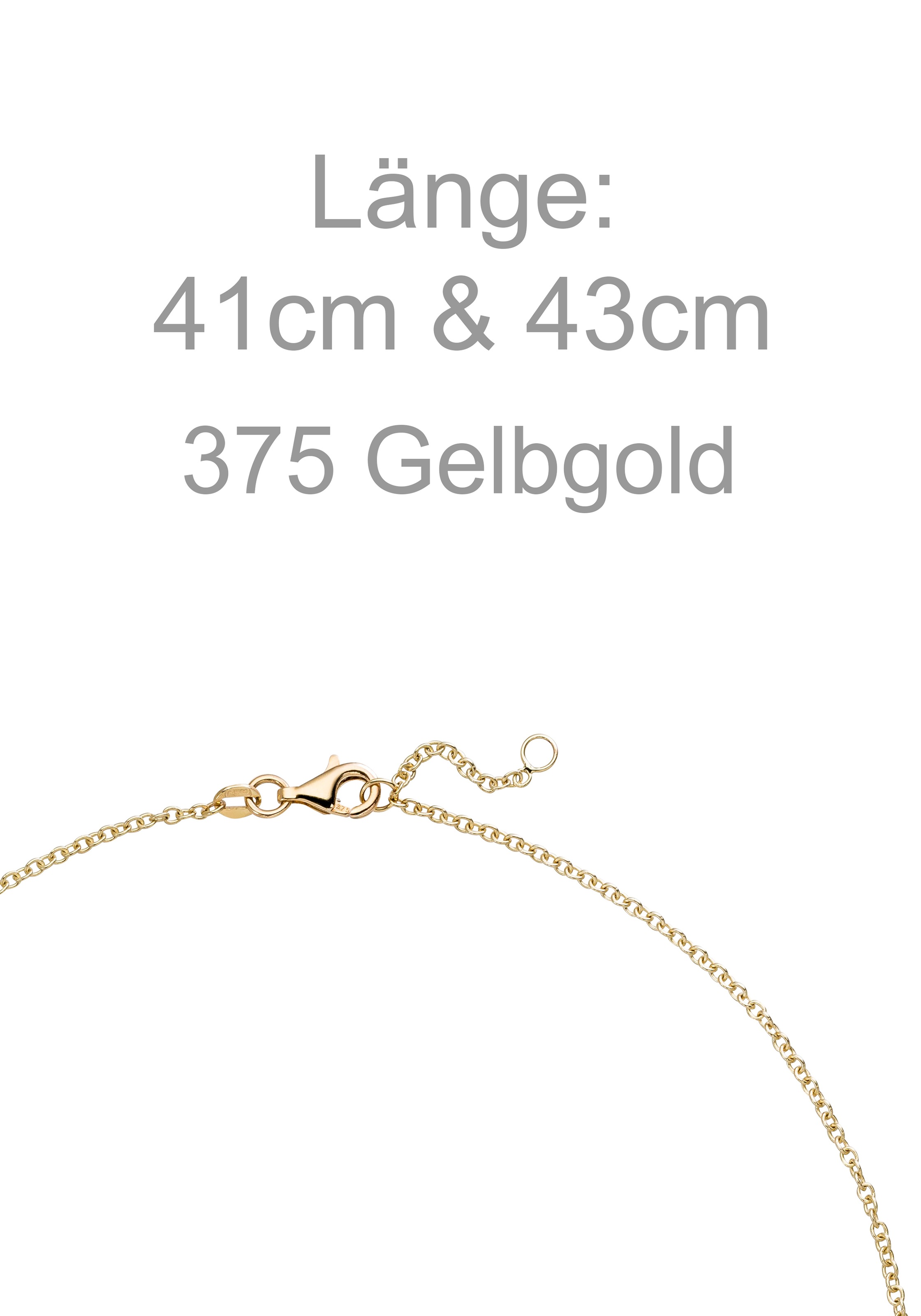 JOBO Collier 375 Gold mit Plättchen