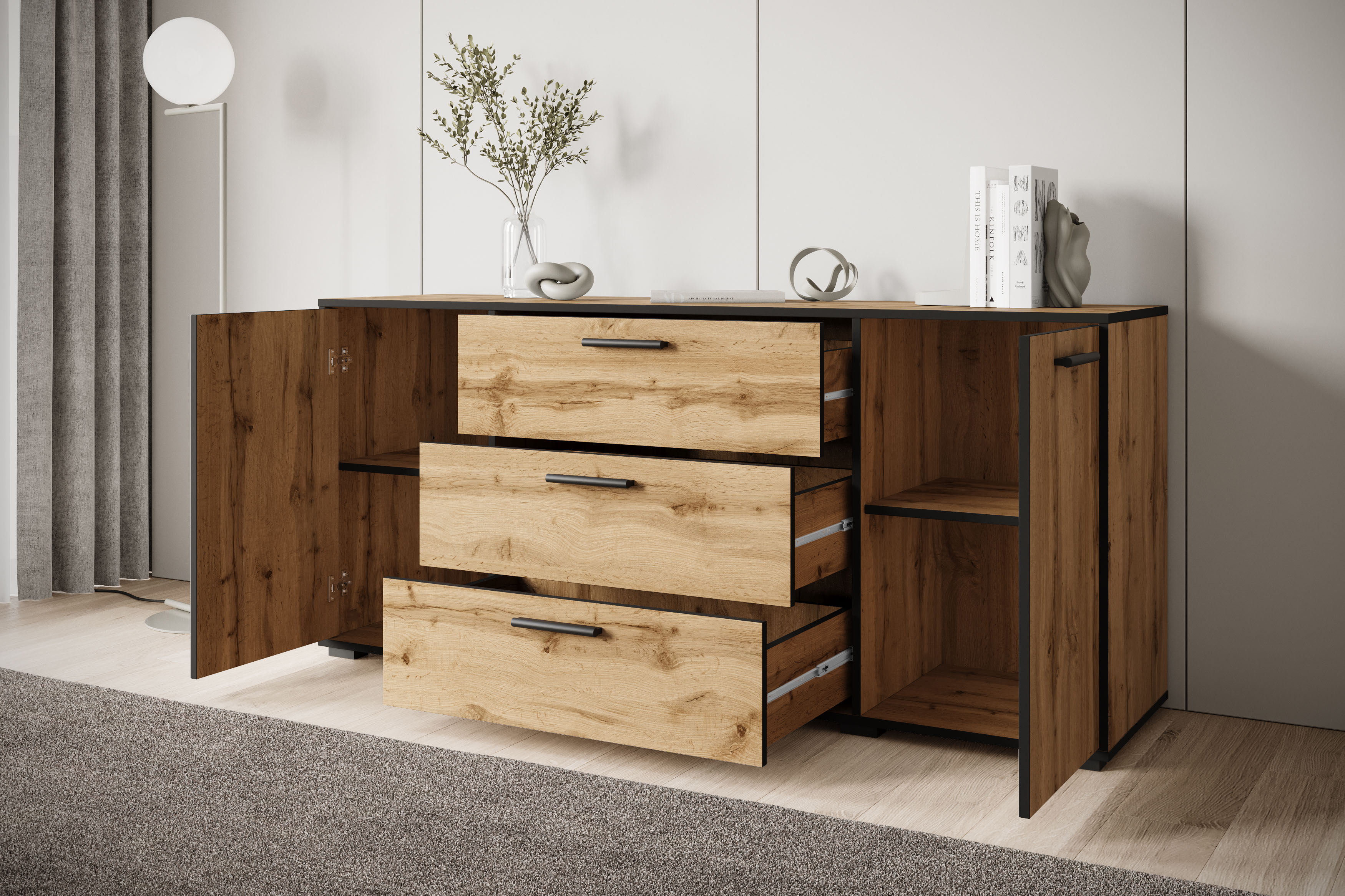 Thumbnail - INOSIGN Sideboard "BOGOTA" moderne Kommode, Schubladenschrank mit verstellbaren Einlegeböden