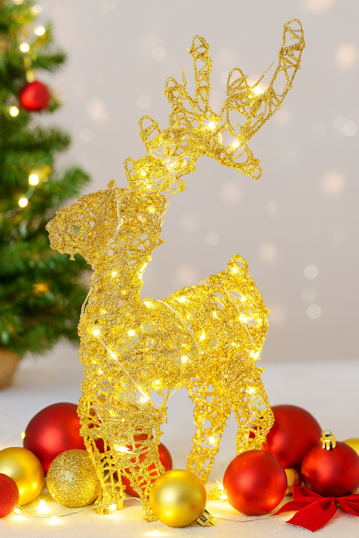 I.GE.A. LED-Dekofigur "LED-Rattan-Hirsch" Statue leuchtend Weihnachtsdeko F günstig online kaufen