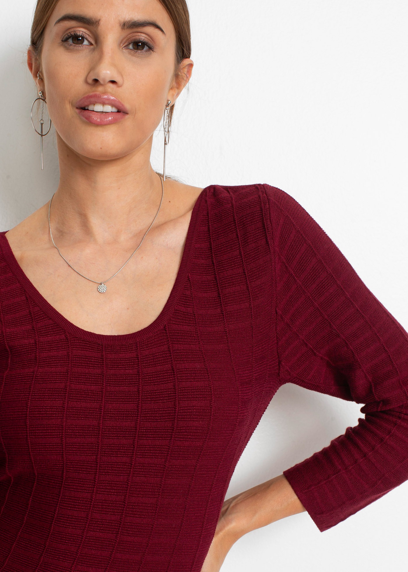 Thumbnail - bonprix Strickkleid "Strickkleid aus fließendem Viskose-Mix" für besondere Anlässe, aus Viskose-Mix, ausgestellte Passfo...