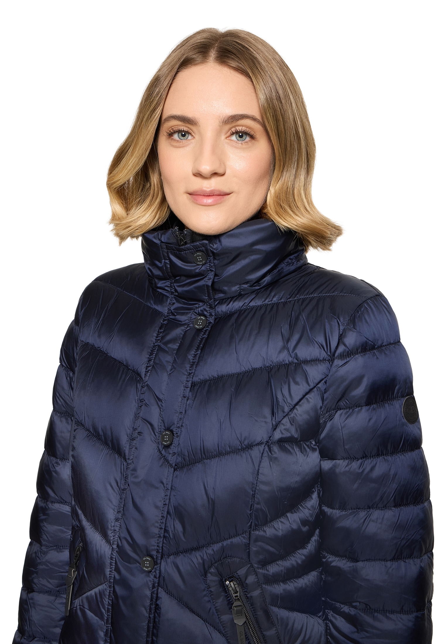 Gil Bret Steppjacke mit Kapuze mit abnehmbarer Kapuze und verdecktem Reißverschluss