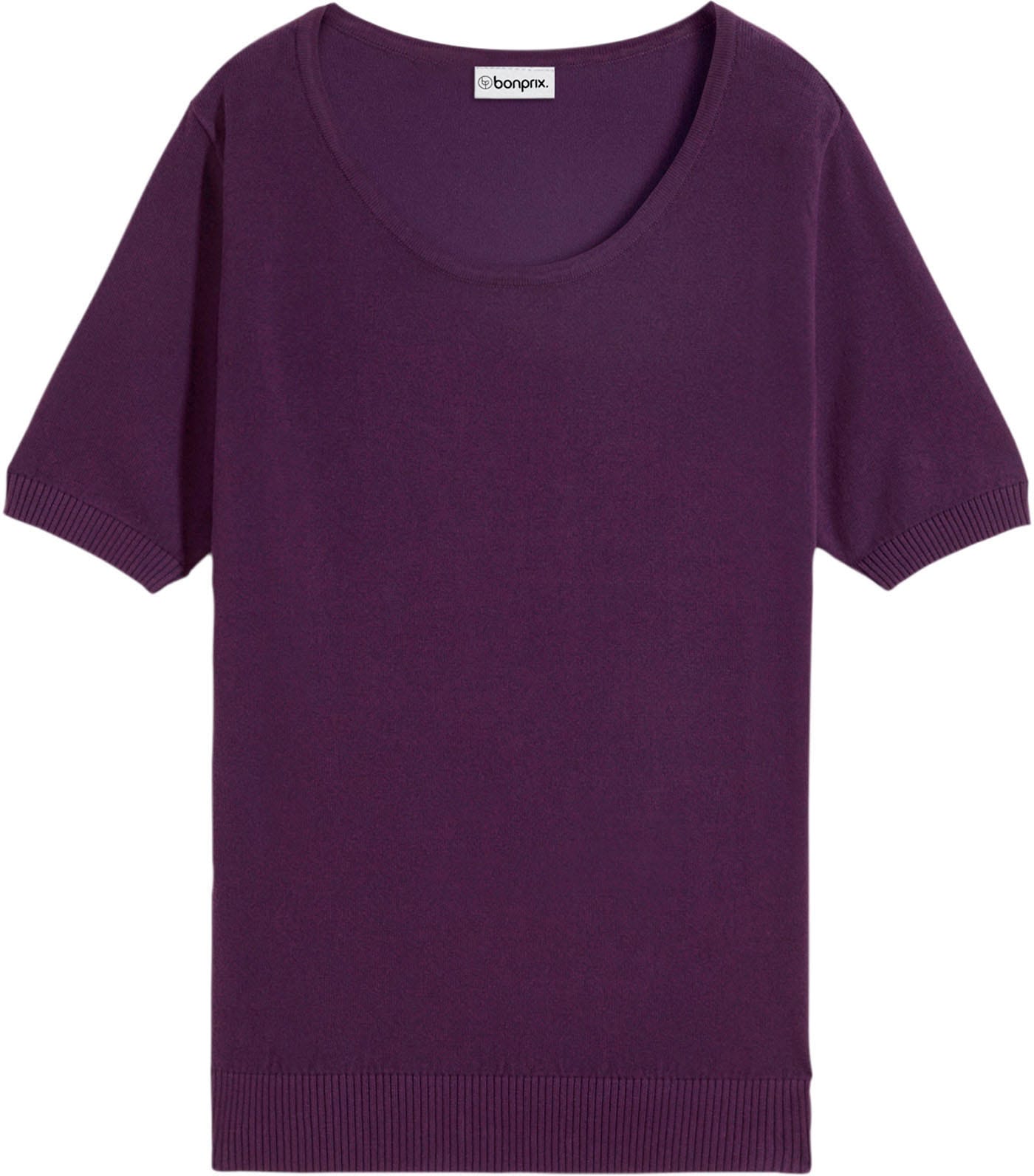 bonprix Strickpullover »Kurzarm Pullover« aus Baumwolle und Polyamid, Kurzarm-Design, figurbetonte Passform