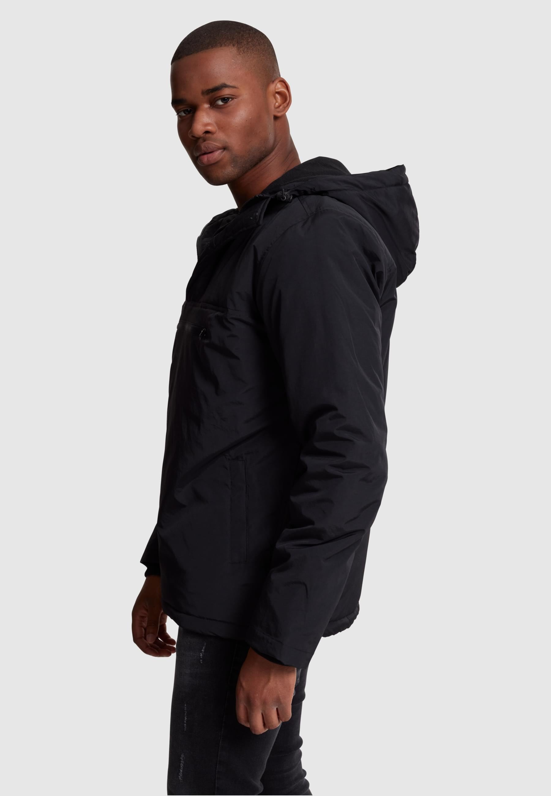 URBAN CLASSICS Allwetterjacke »Urban Classics Herren Padded Pull Over Jacket« 1 Stk. tlg. mit Kapuze