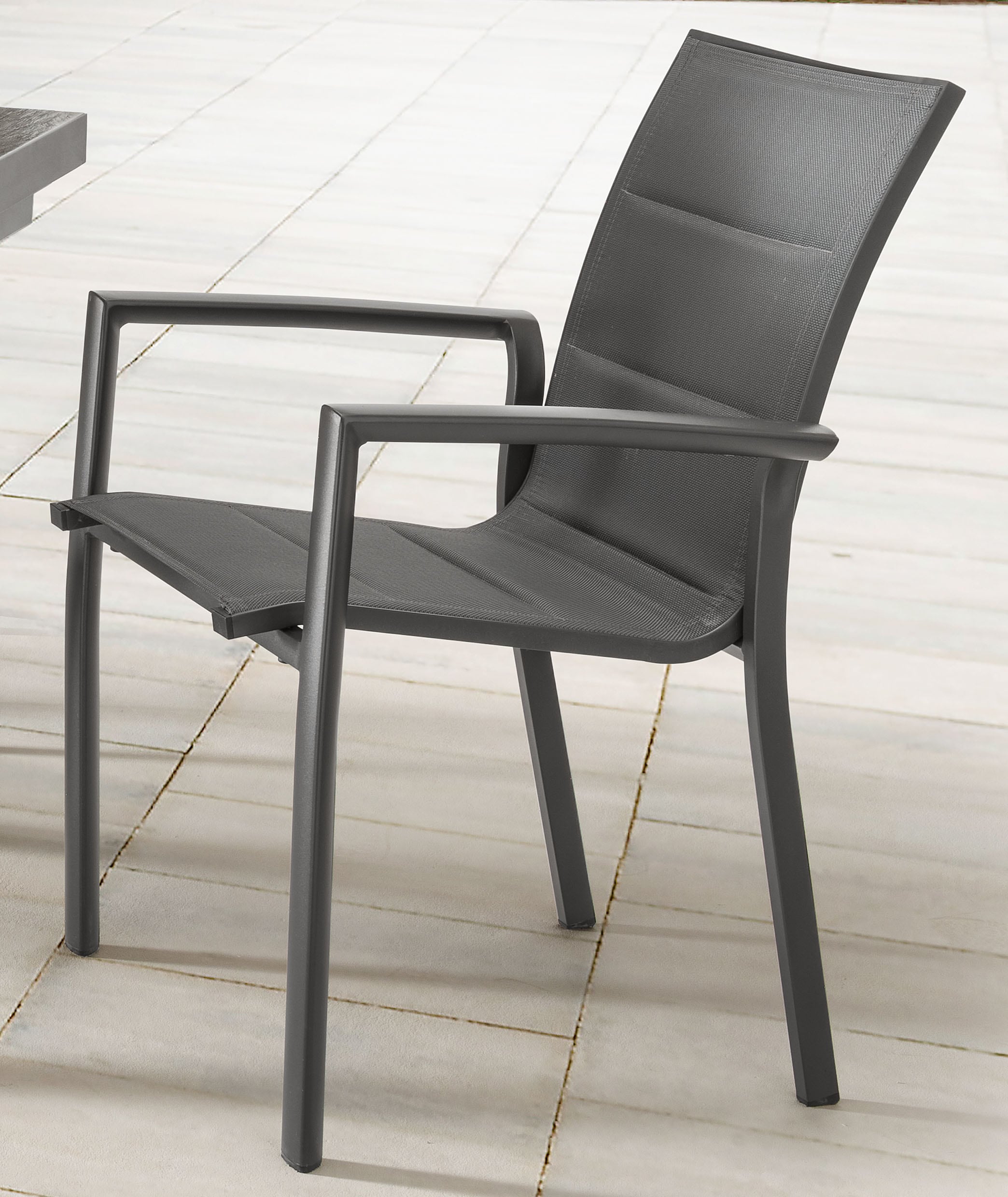 Destiny Garten-Essgruppe »COSTA GARDA«, (Set, 5 tlg., 1 Ausziehtisch, 4 Stapelsessel), (Set 5-tlg., 4 Sessel, 1 Tisch verstellbar 160/210x100x75cm) Aluminium