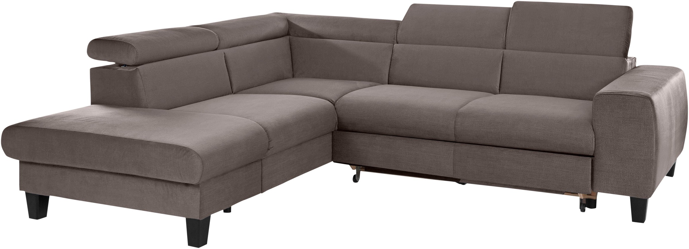 COTTA Polstergarnitur »Morven«, (Set), Set: bestehend aus Ecksofa und Hocker, Kopfteilverstellung