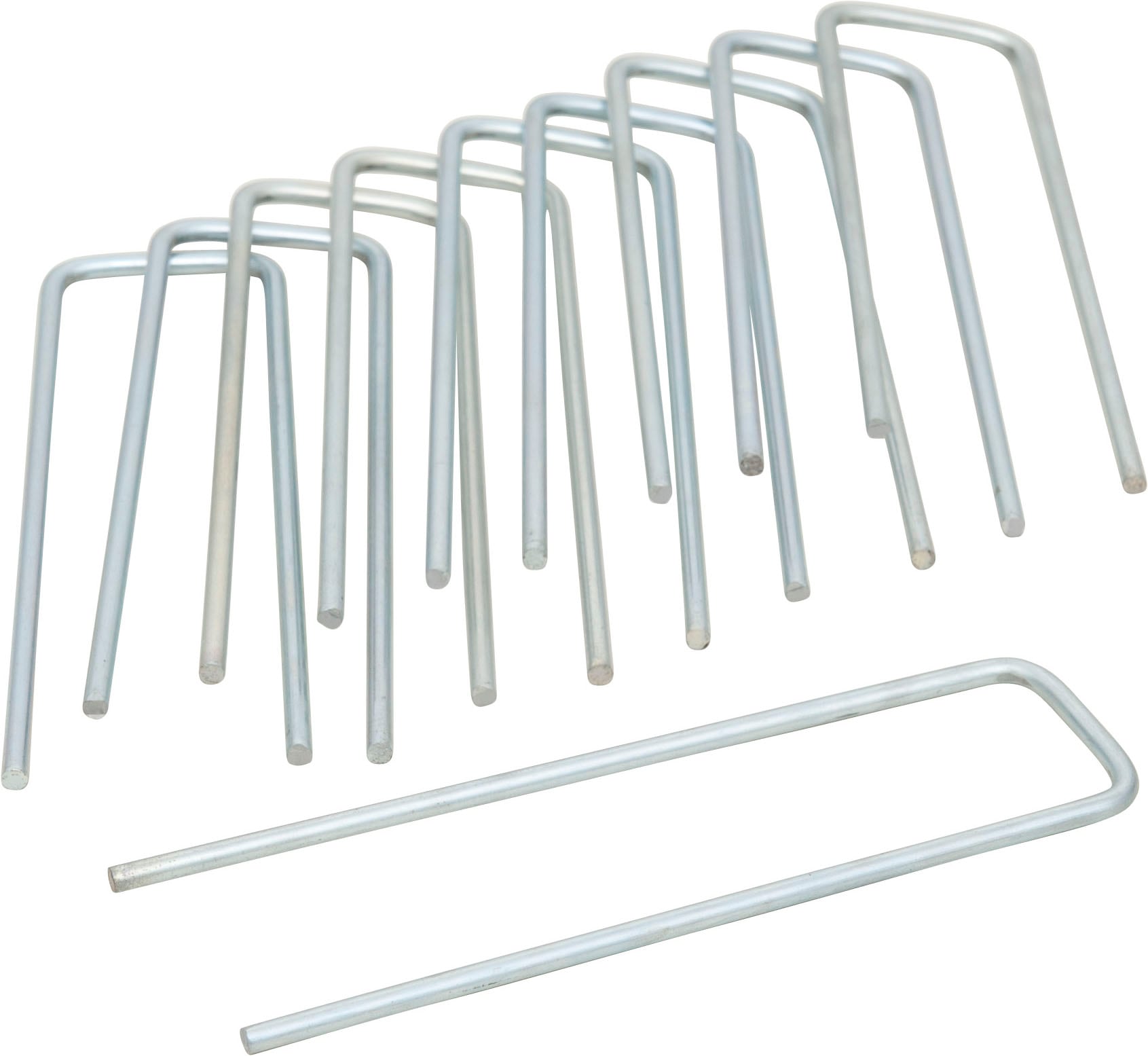 Windhager Gartenvlies "Befestigungshering aus Metall, wiederverwendbar, 10 Stk." Packung, 10 Stk. tlg. Bodenanker für Folien, Vlies, erhältlich in 4 x 14 cm