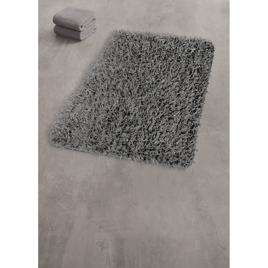 Kleine Wolke Badematte »Riva«, Höhe 45 mm, rutschhemmend beschichtet, fußbodenheizungsgeeignet-schnell trocknend, Badteppich, Hochflor, Uni Farben mit Melange Effekt, waschbar