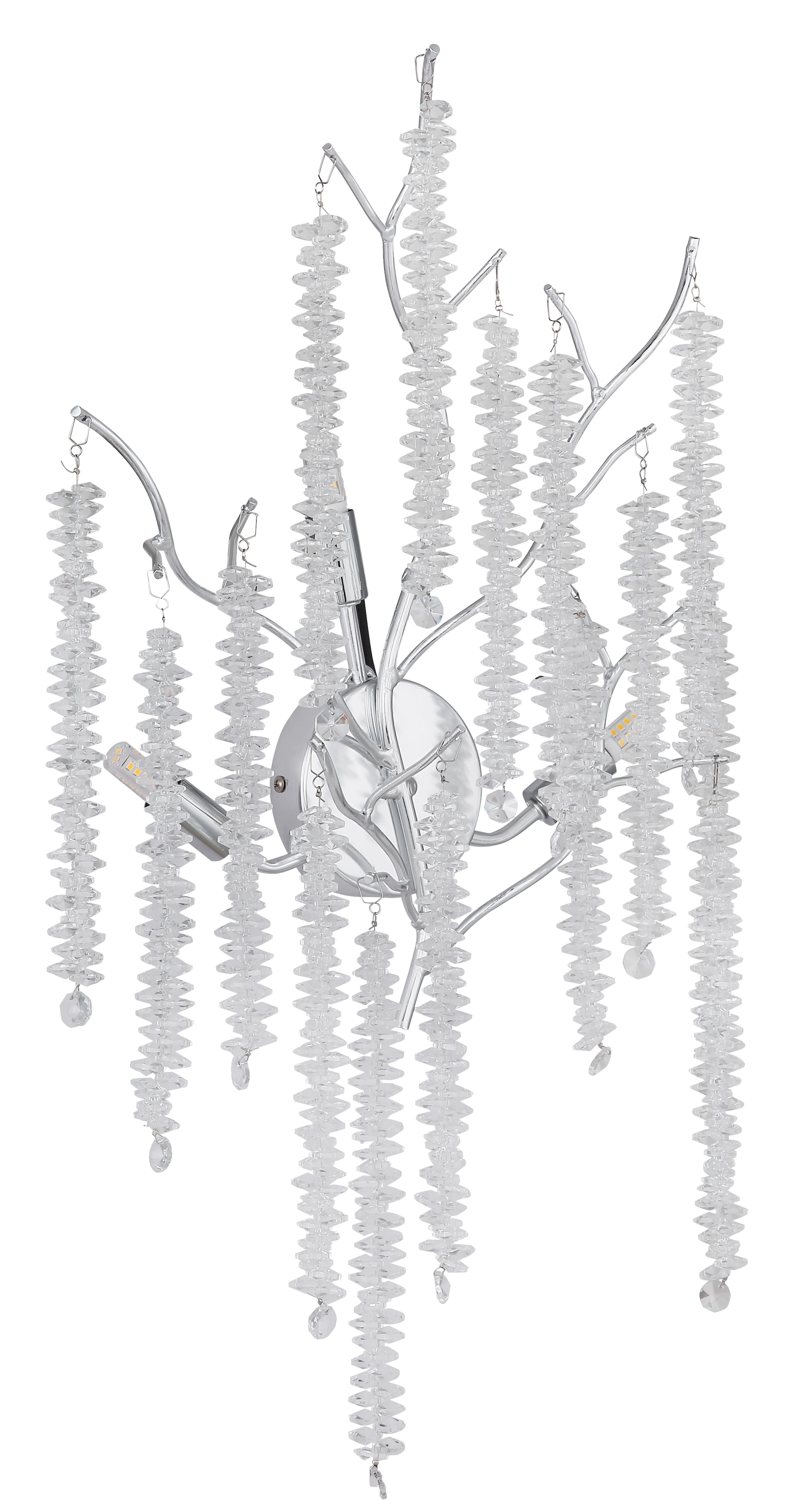 GLOBO LIGHTING Wandleuchte »LAVERNE« G9 1 Stk. Verchromte Wandleuchte mit Glaskristallen, BxH 320x600mm