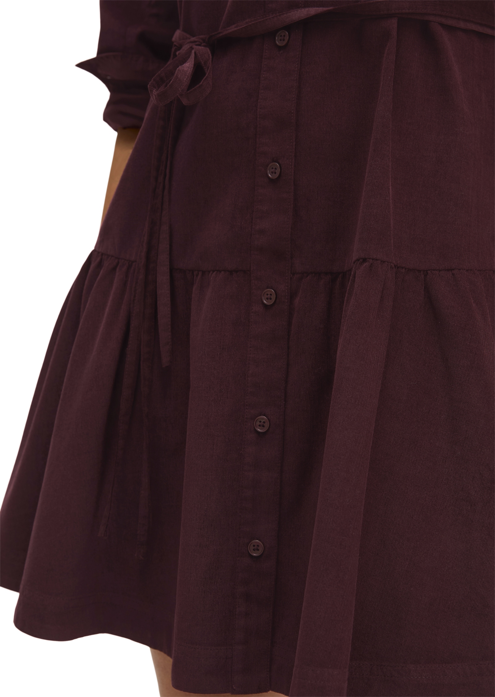 Marc O'Polo Cordkleid mit Bindegürtel, Flared Fit
