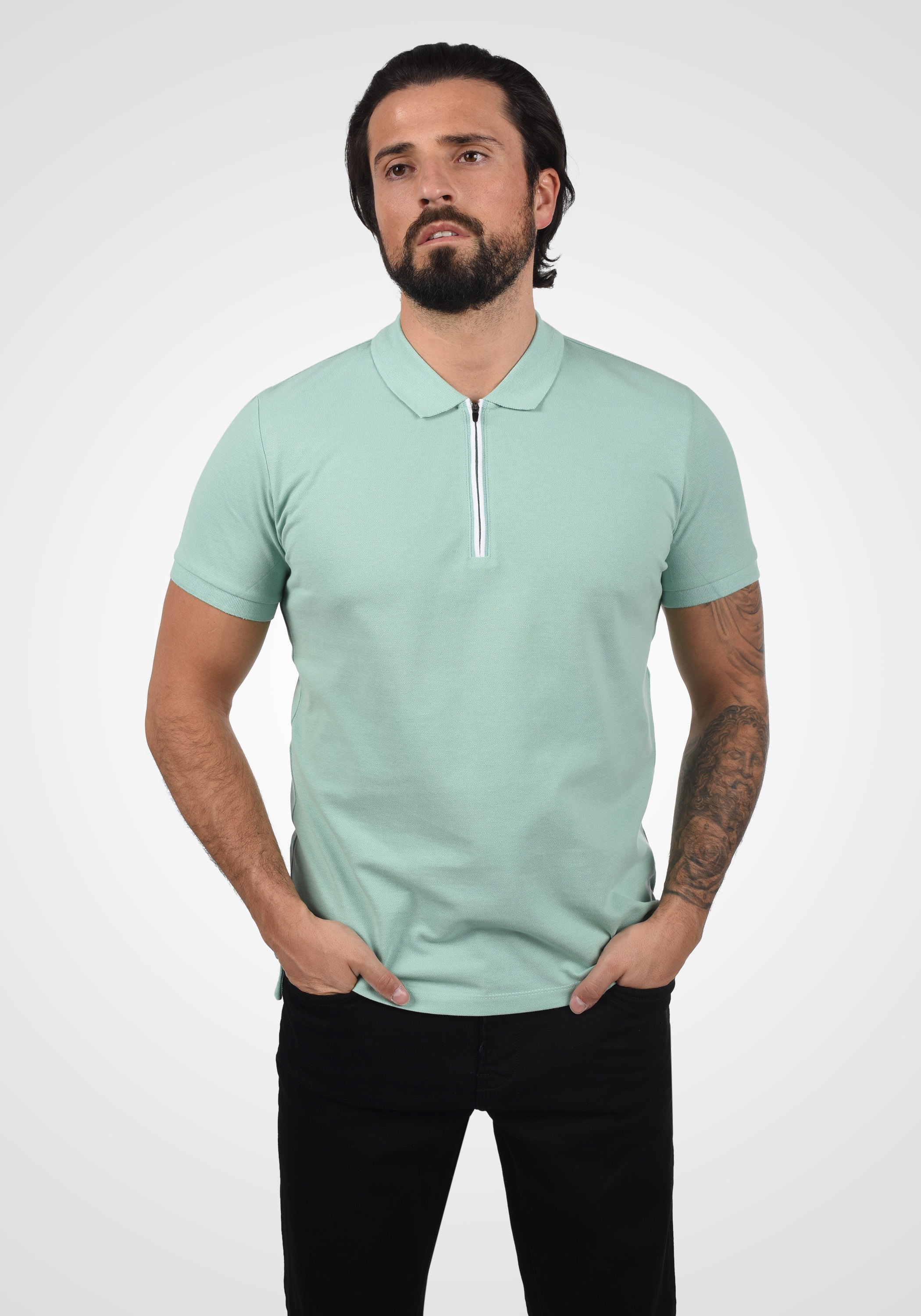Poloshirt CASUAL FRIDAY "Poloshirt CFPolo", Herren, Gr. S, grün (aqua grün), Web, Obermaterial: 100% Baumwolle CO., regular fit normal, Shirts 2