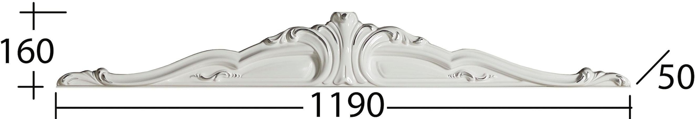 INOSIGN Schrankaufsatz »Greta, aus FSC-zertifiziertem Holzwerkstoff, Made in Italy«, (Maße (B/T/H): 118,5/4/16 cm), im italienischen Barock- KLassik-Stil mit opulenten Verzierungen