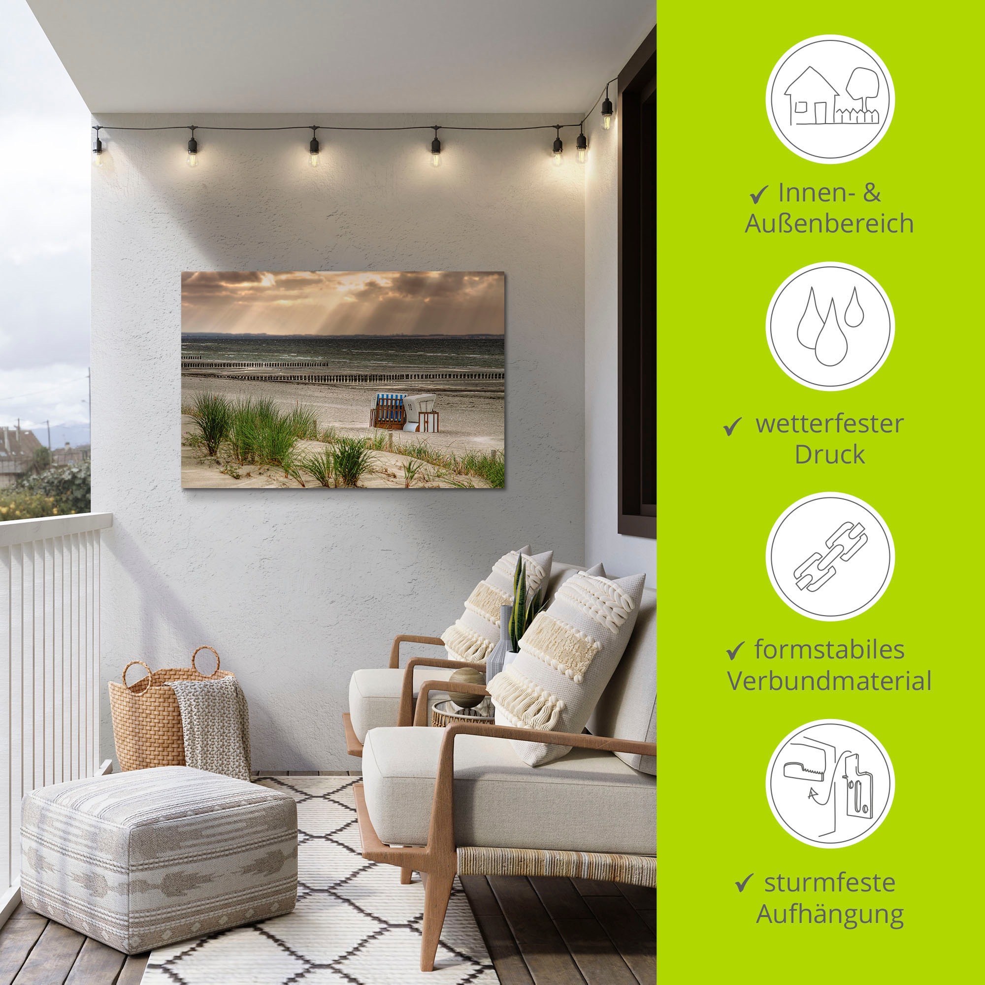 Artland Wandbild »Schwarzer Busch Strand auf Insel Poel«, Strand, (1 St.), als Alubild, Outdoorbild, Leinwandbild, Wandaufkleber, versch. Größen
