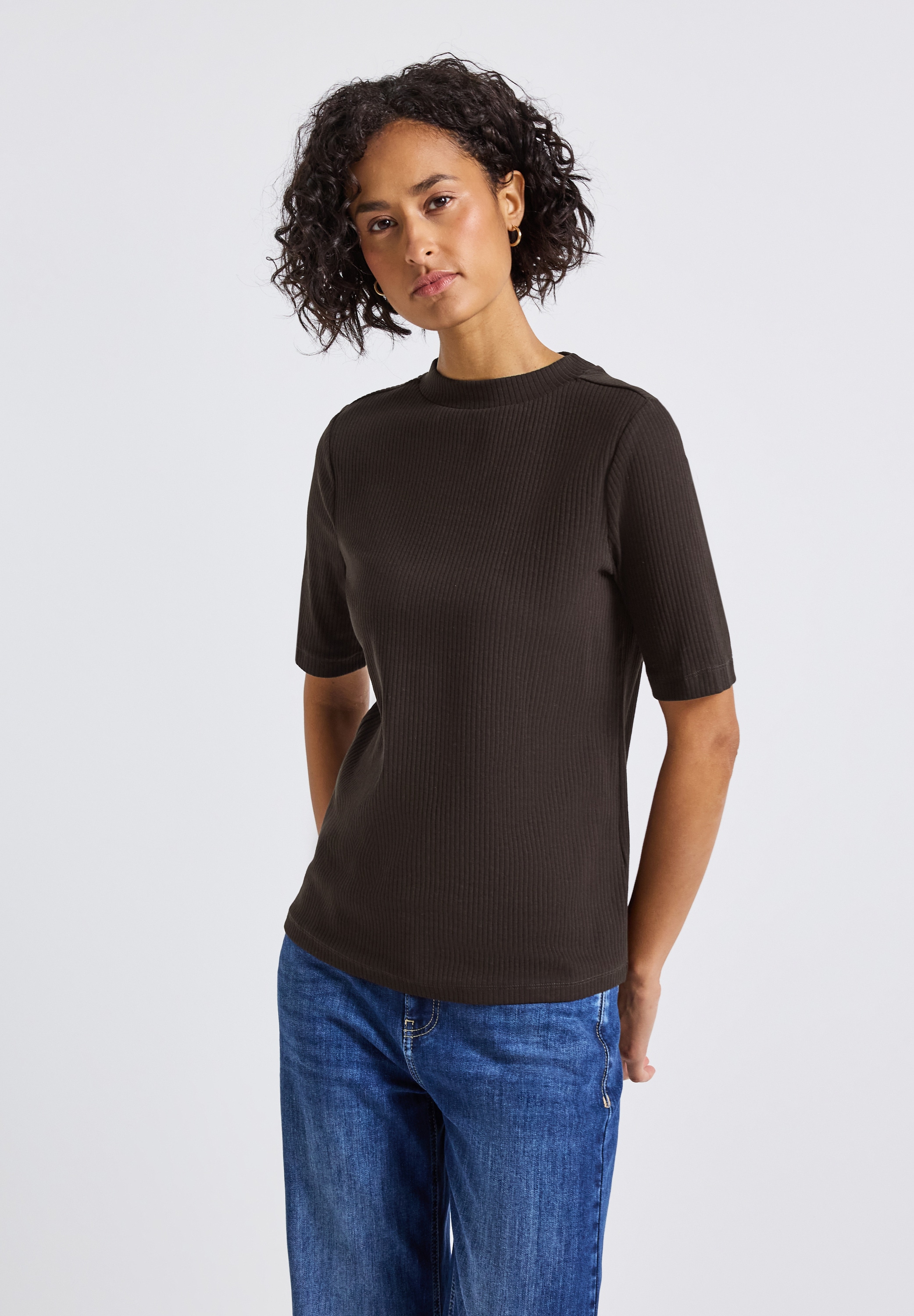STREET ONE T-Shirt, aus Baumwolle mit Stretchante günstig online kaufen