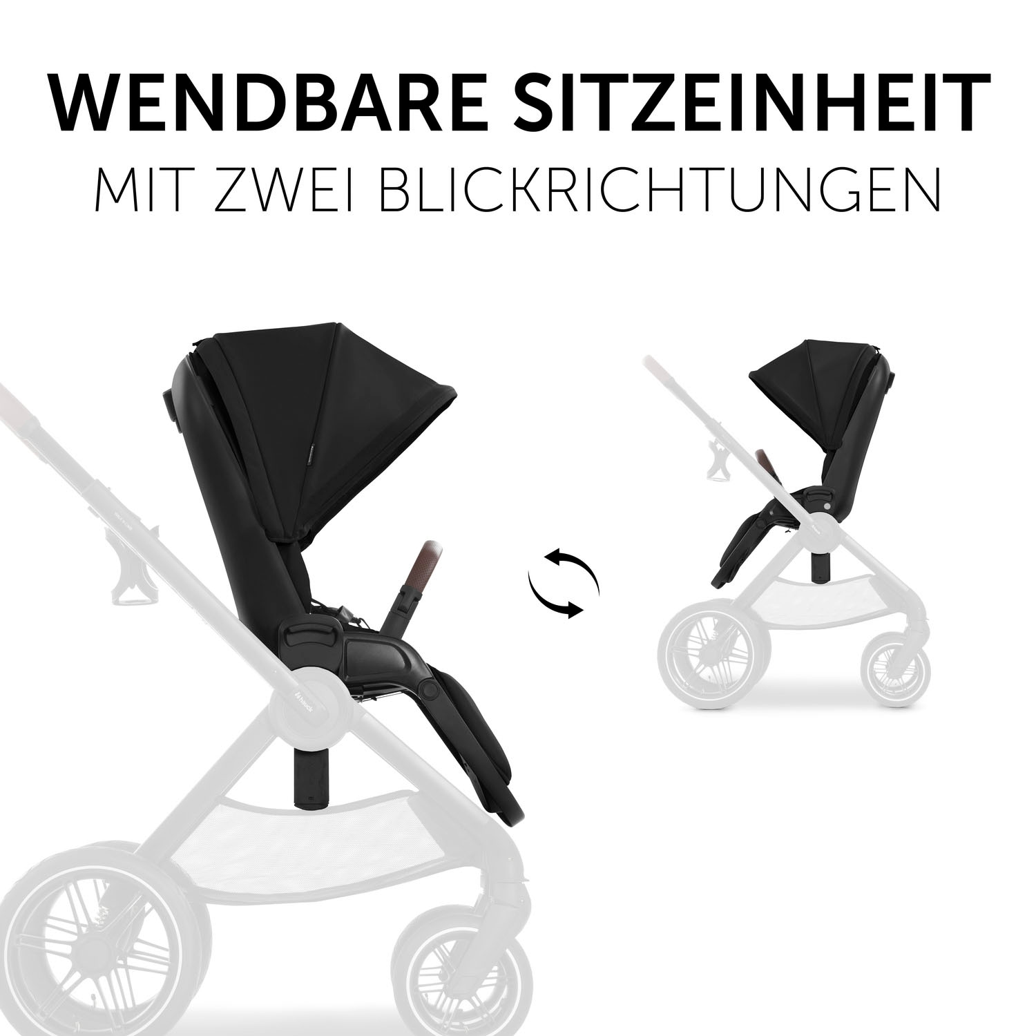 Hauck Kombi-Kinderwagen »Walk N Care Air Set, black«, 22 kg, belastbar bis 22 kg