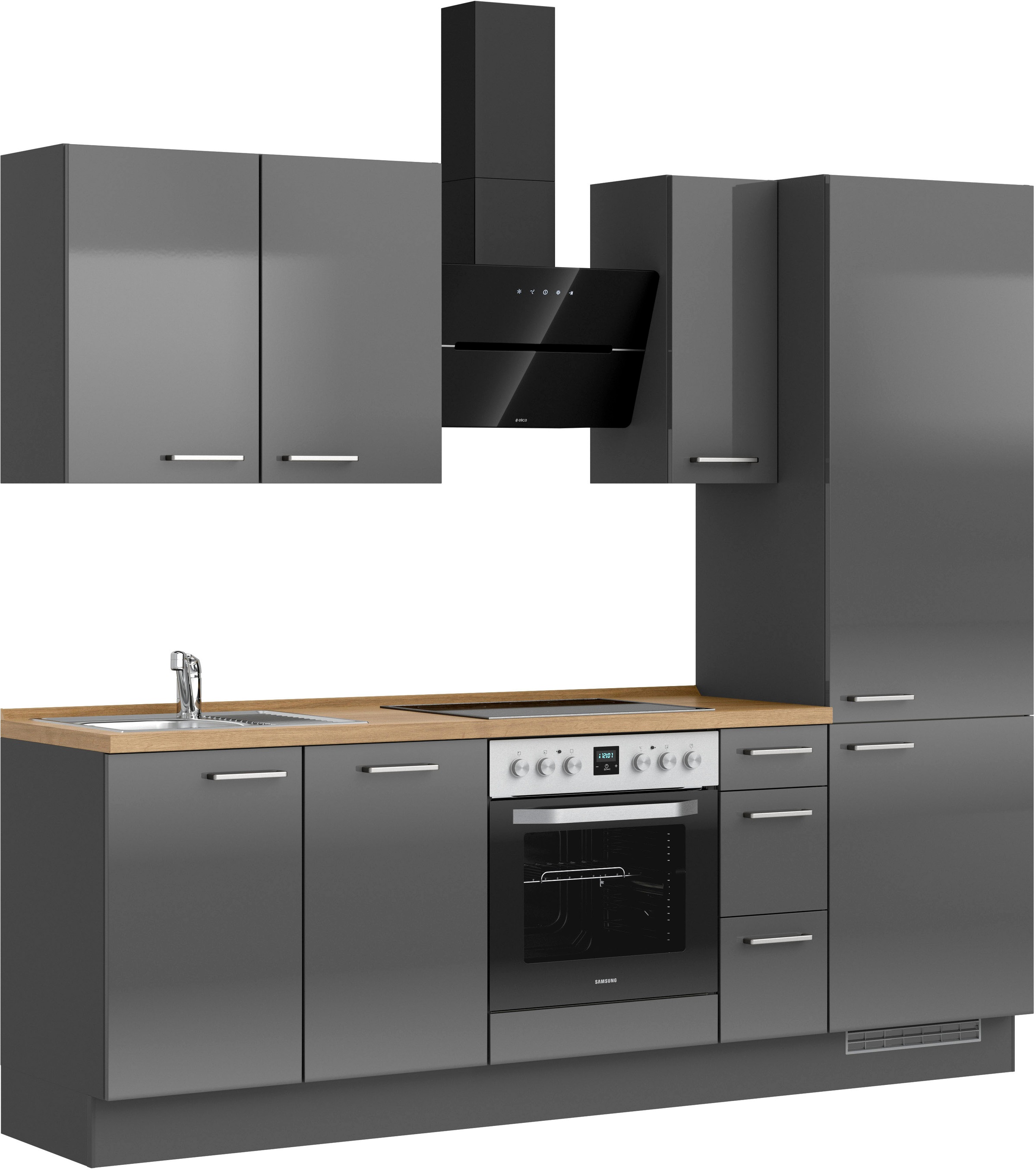 nobilia® Küchenzeile »"Flash II"«, vormontiert, Ausrichtung wählbar, Breite 240 cm, wahlw. mit E-Geräten