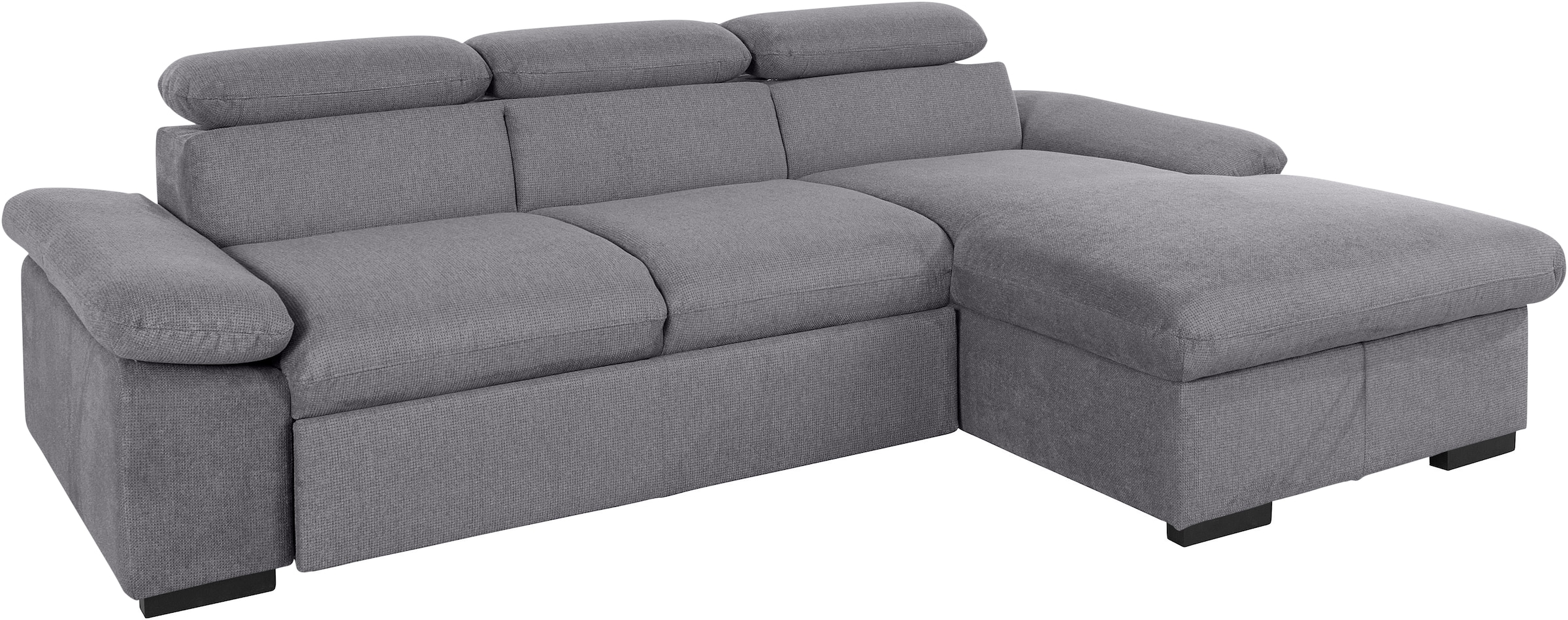 COTTA Ecksofa »Lola L-Form mit Kopfteilfunktion & Hocker«, (Set, mit Hocker), wahlweise mit Bettfunktion, Bettkasten & Armteilverstellung