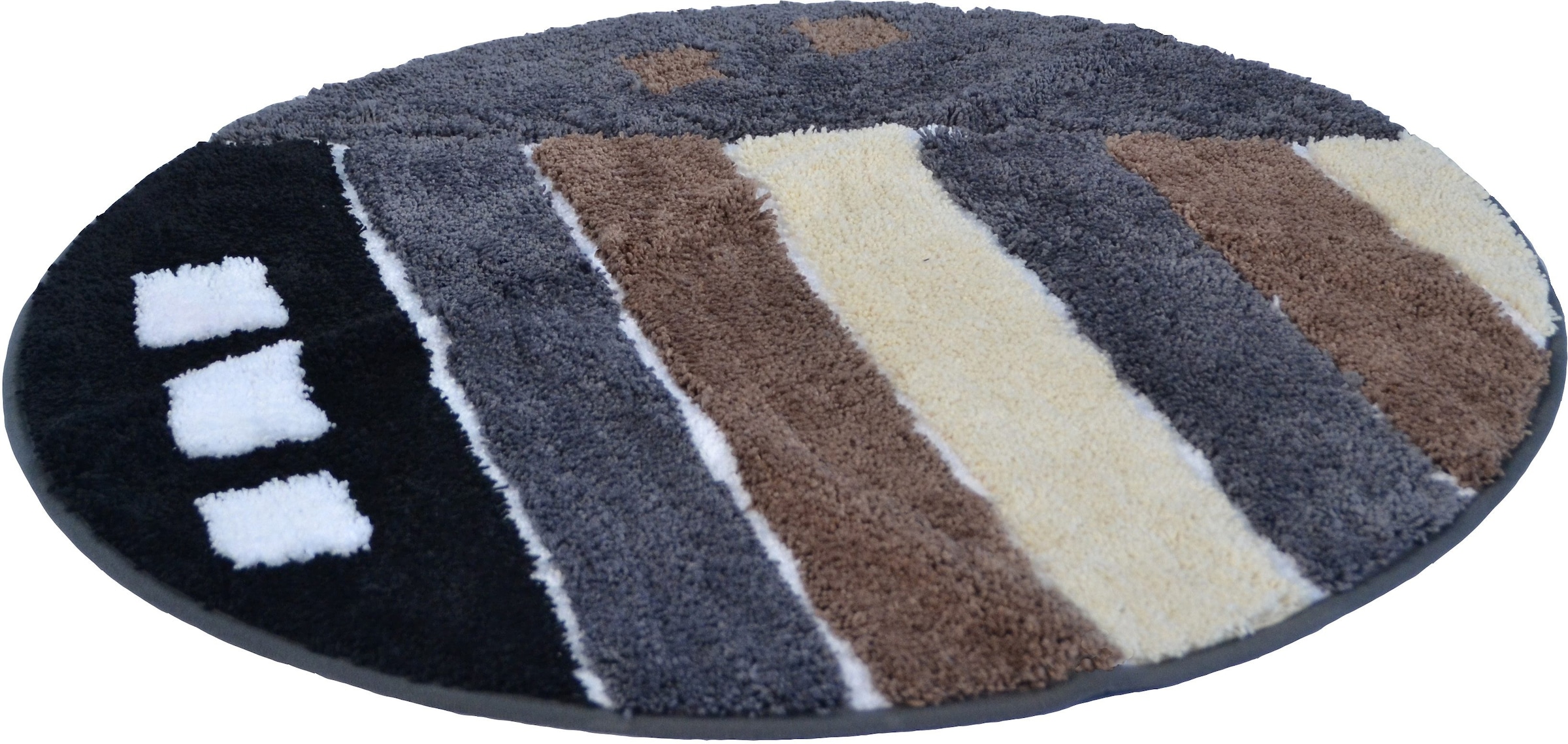 KiNZLER Badematte "Gembloux, Badvorleger, Badezimmer Teppich" Höhe 20 mm rutschhemmend beschichtet fußbodenheizungsgeeignet Badteppich, modernes Design, als rechteckig & rund erhältlich