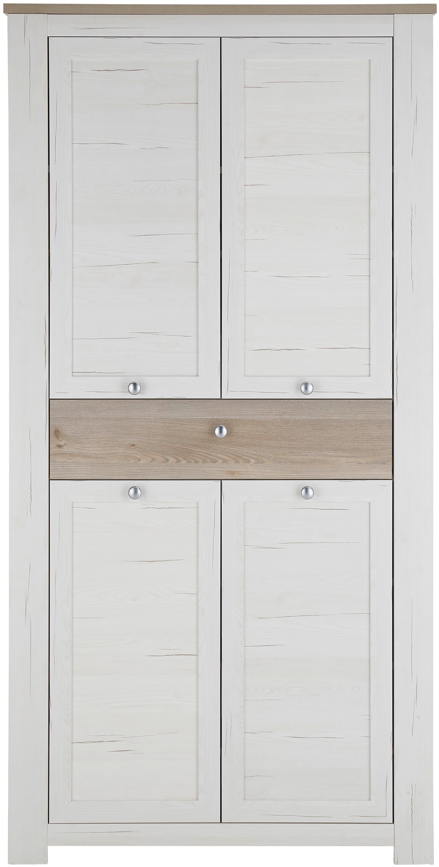 HBZ Schuhschrank »Brixen im Landhaustil, BxHxT 98x195x38 cm«, (1 St.), Schuhschrank mit 4 Türen, 1 Schubkasten, 6 Einlegeböden
