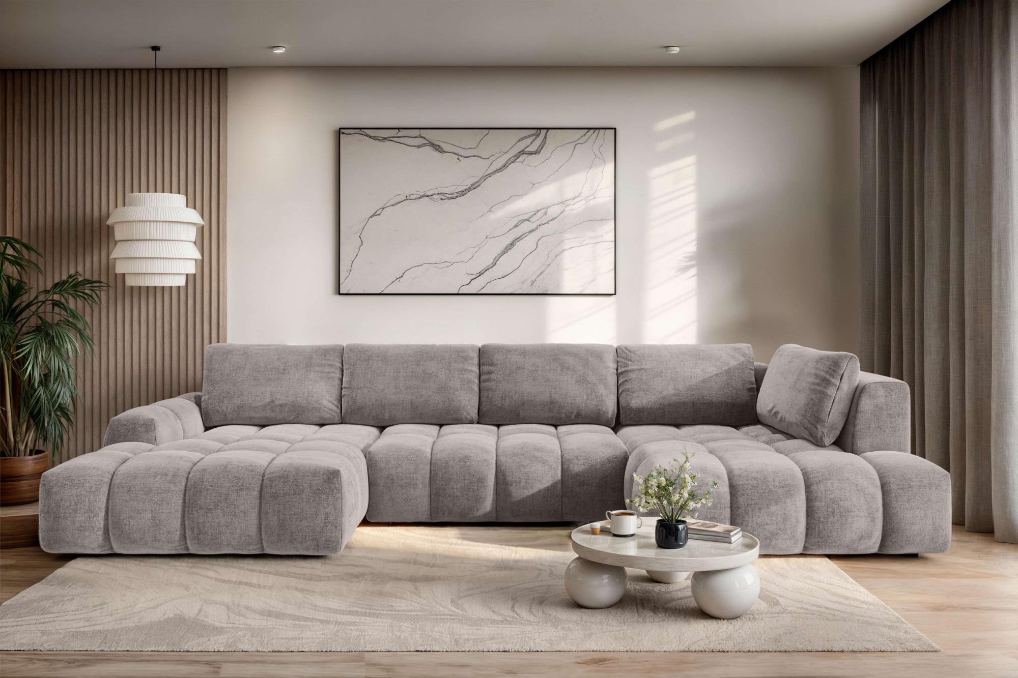 OTTO home Wohnlandschaft "AZITA U-Form, Breite 363 cm - OTTO. Verlässliche Qualität." wahlweise als Schlafsofa mit Bettkasten, Bubble-Optik