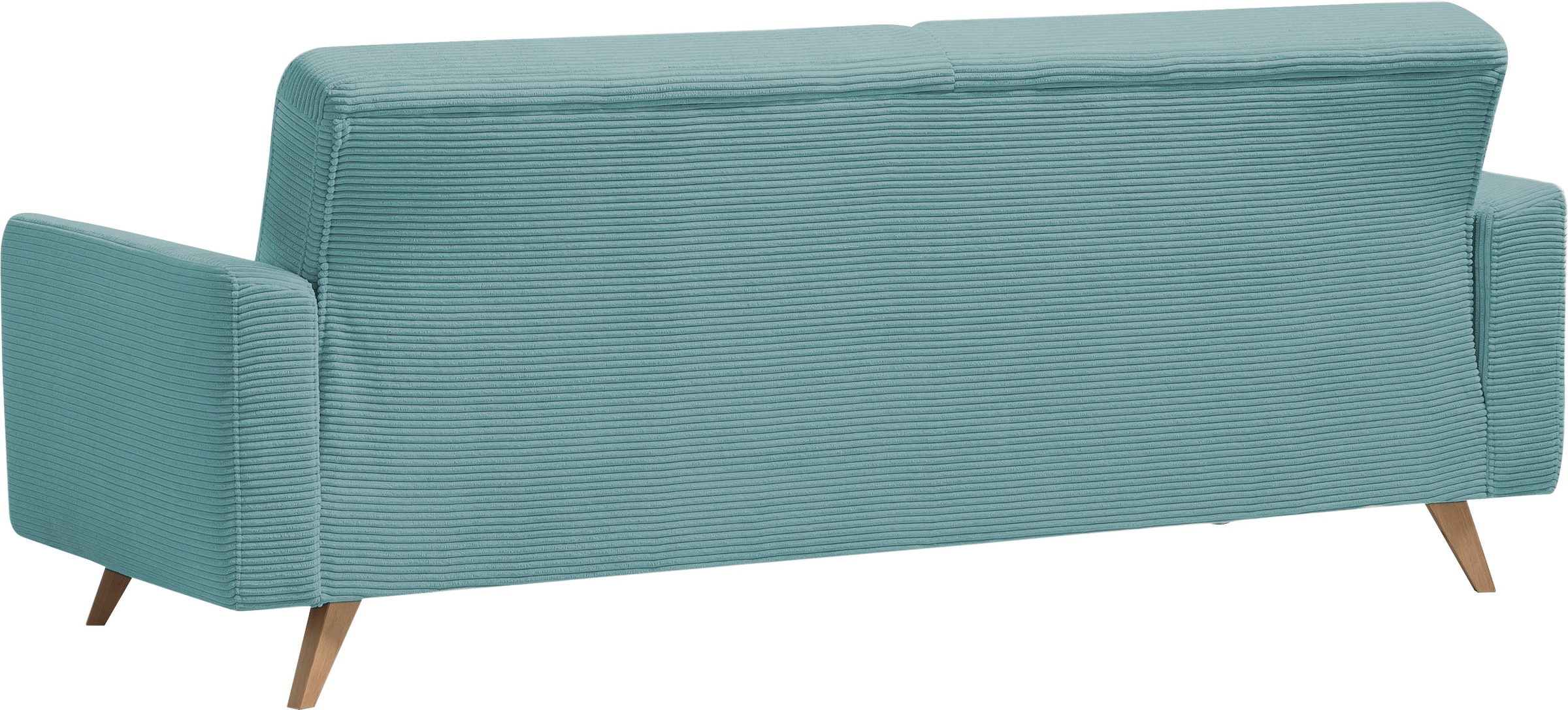 exxpo - sofa fashion 3-Sitzer »Samso, elegant und bequem, aktueller Cord Bezug, Kippcouch«, hochwertige Verarbeitung, Schlafsofa inkl. Bettfunktion und Bettkasten