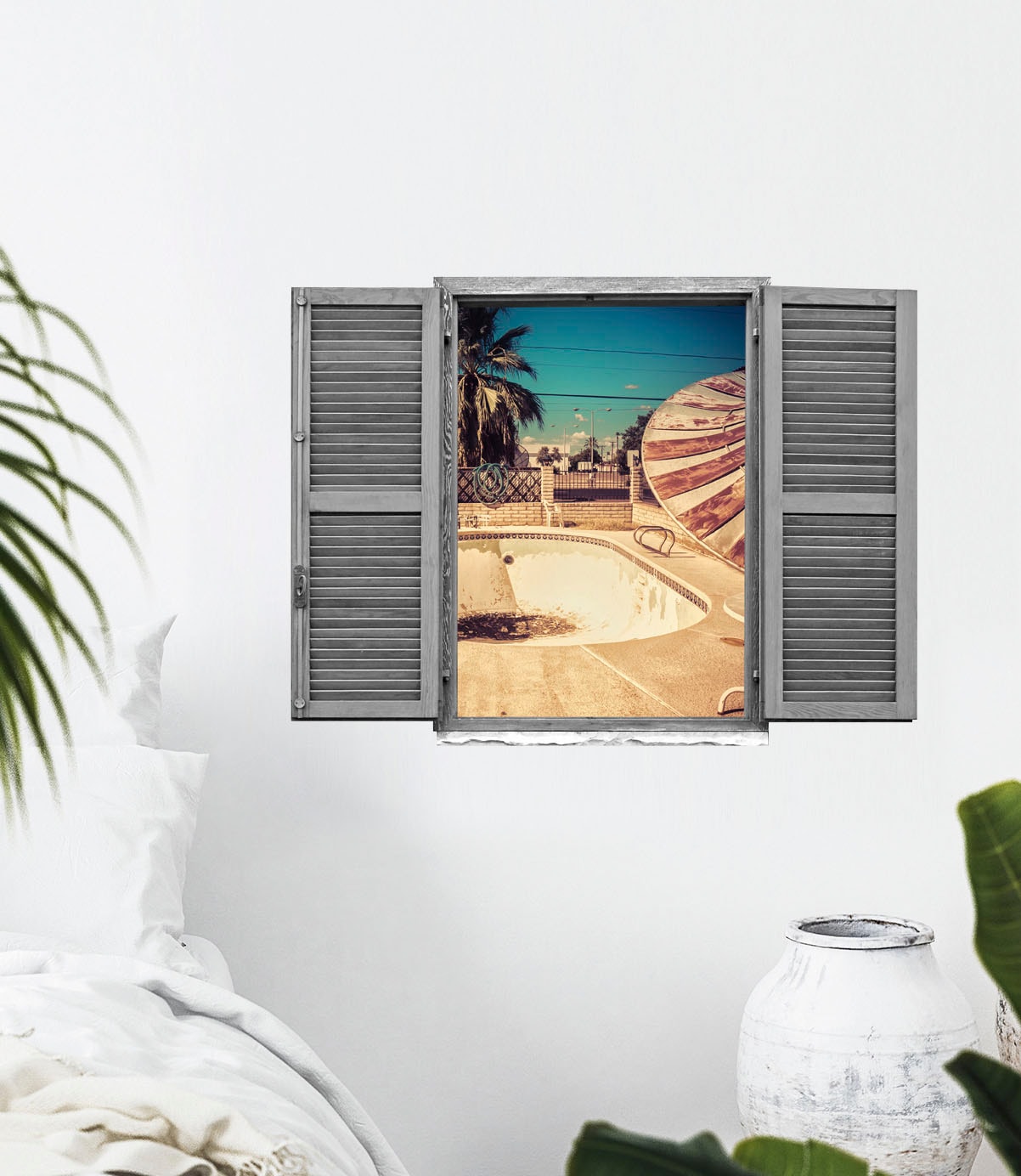 queence Wandtattoo »leerer Pool«, (1 St.), Wandsticker, Wandbild, selbstklebend, 3D, Fenster