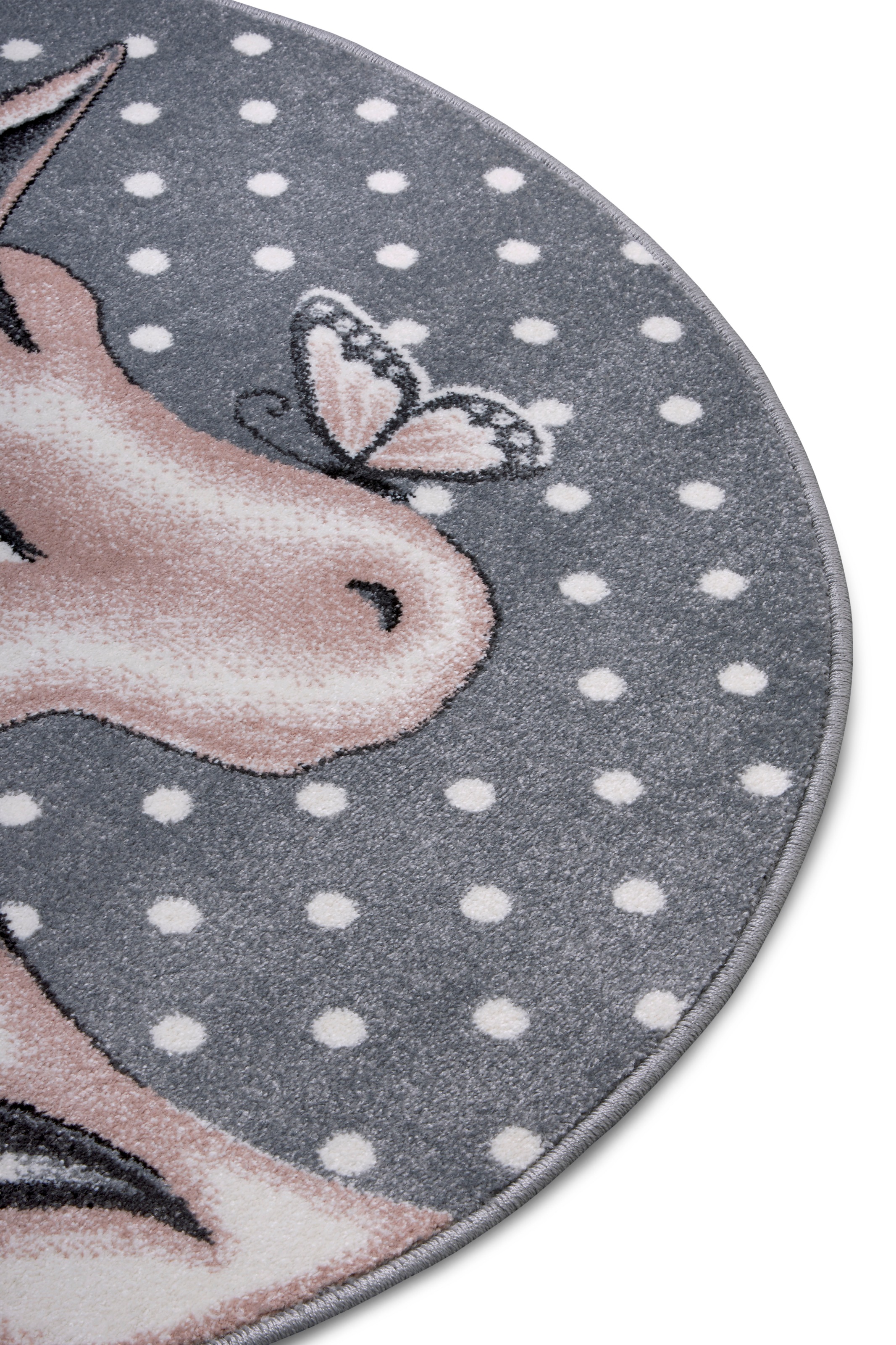 HANSE Home Teppich »Cute Unicorm«, rund, 9 mm Höhe, Farbenfrohes Design, Spielunterlage, Tiere