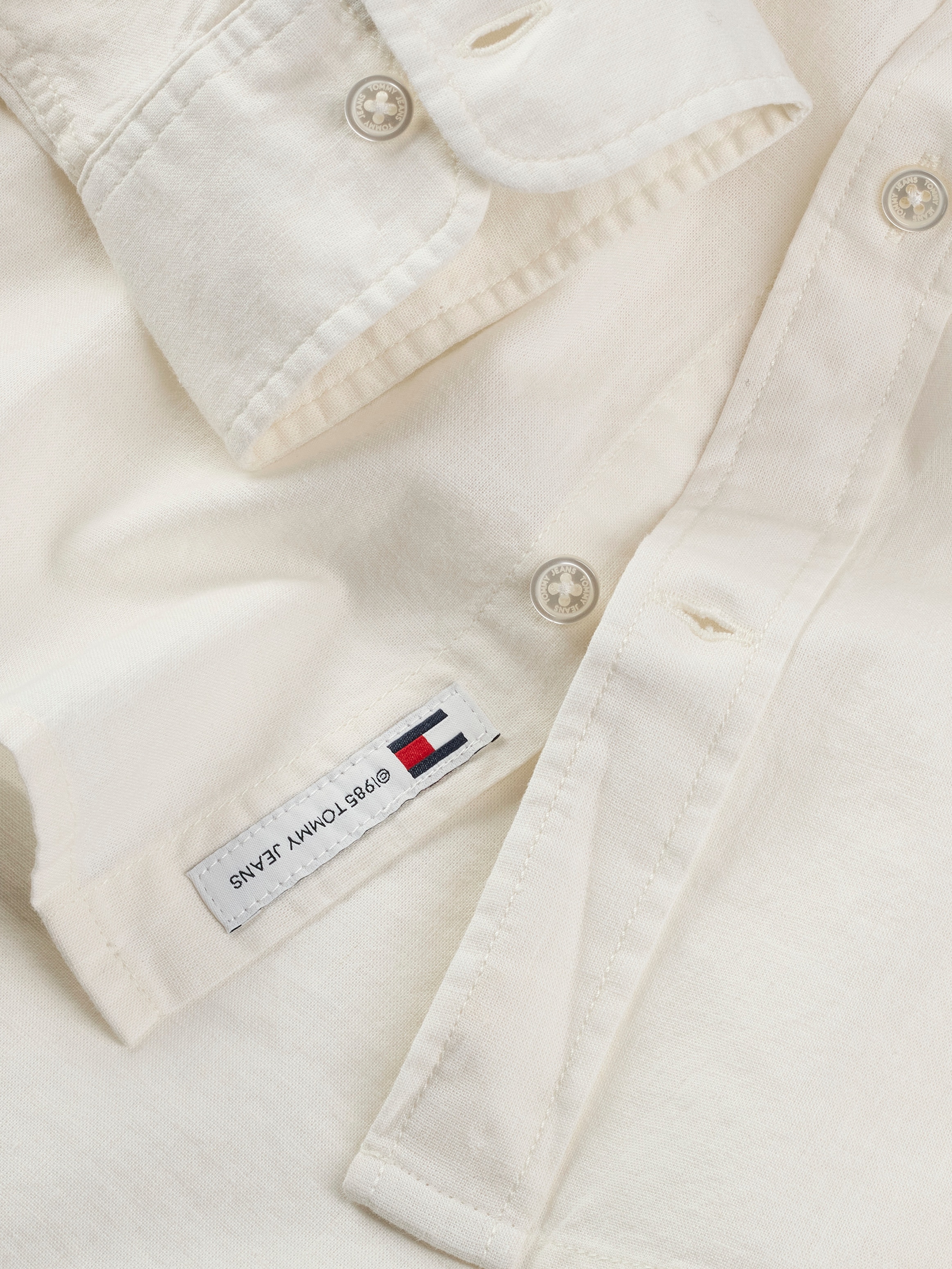 Tommy Jeans Langarmhemd »TJM LINEN MIX BAND COLLAR SHIRT«