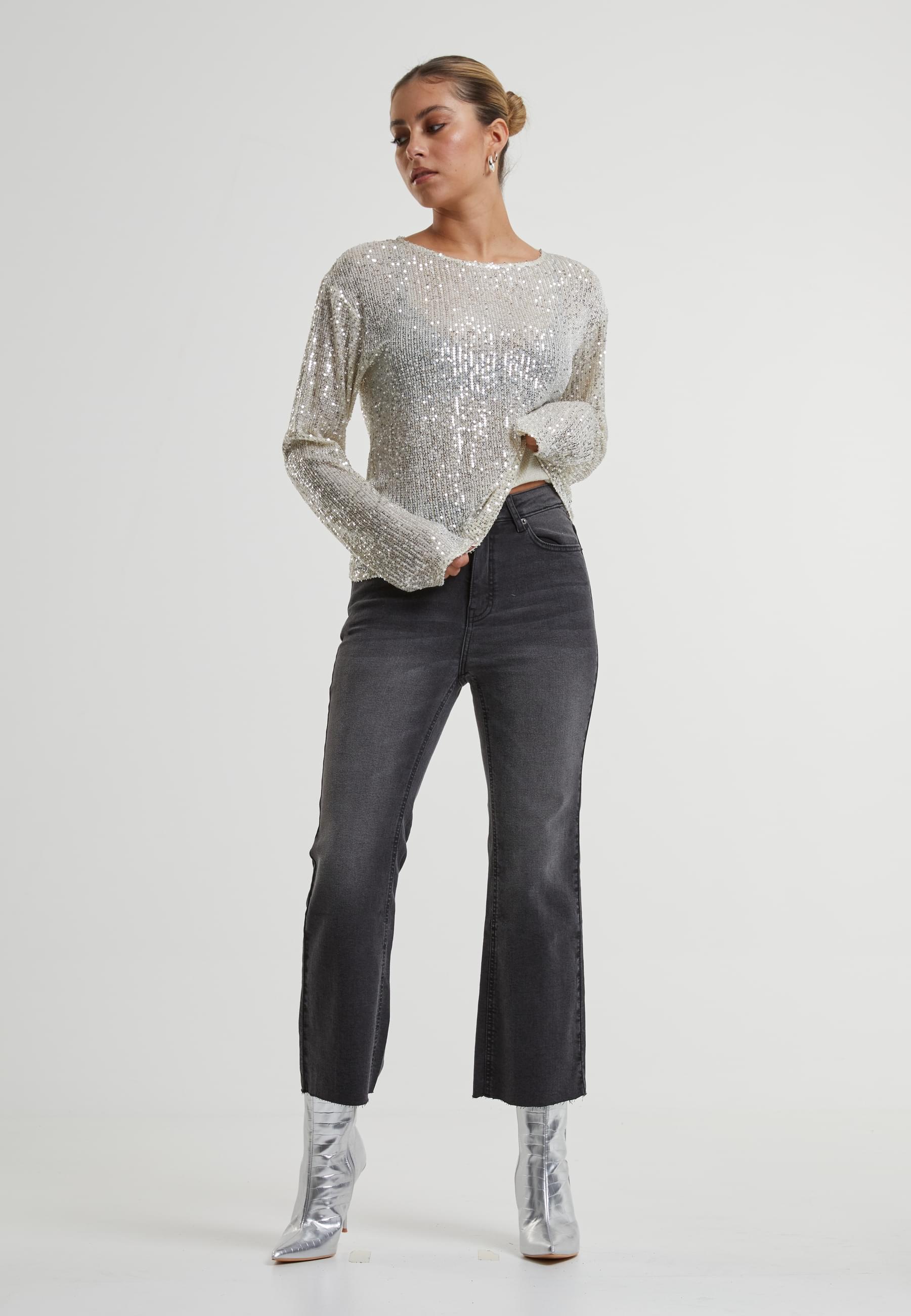 URBAN CLASSICS Longsleeve »Urban Classics Ladies Sequins Longsleeve«, (1 tlg.)
