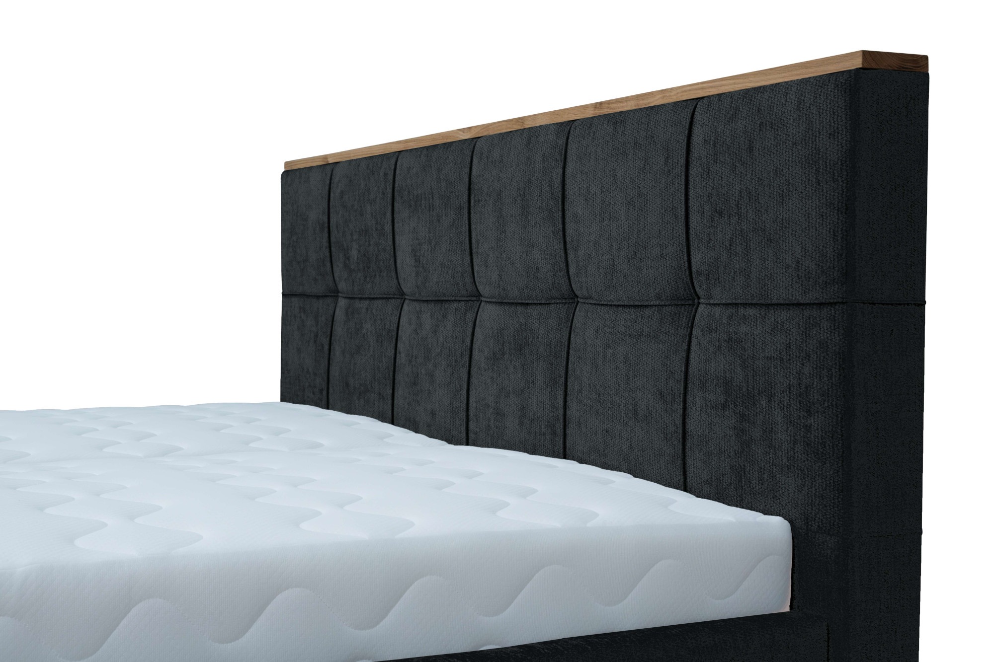 OTTO home Polsterbett »Vyllo, Doppelbett, Federkernbett, Komforbett, 160, 180 cm, Bettkästen« Mit 5-Zonen-TFK-Matratze H3, Lattenrost, Eicheapplikationen