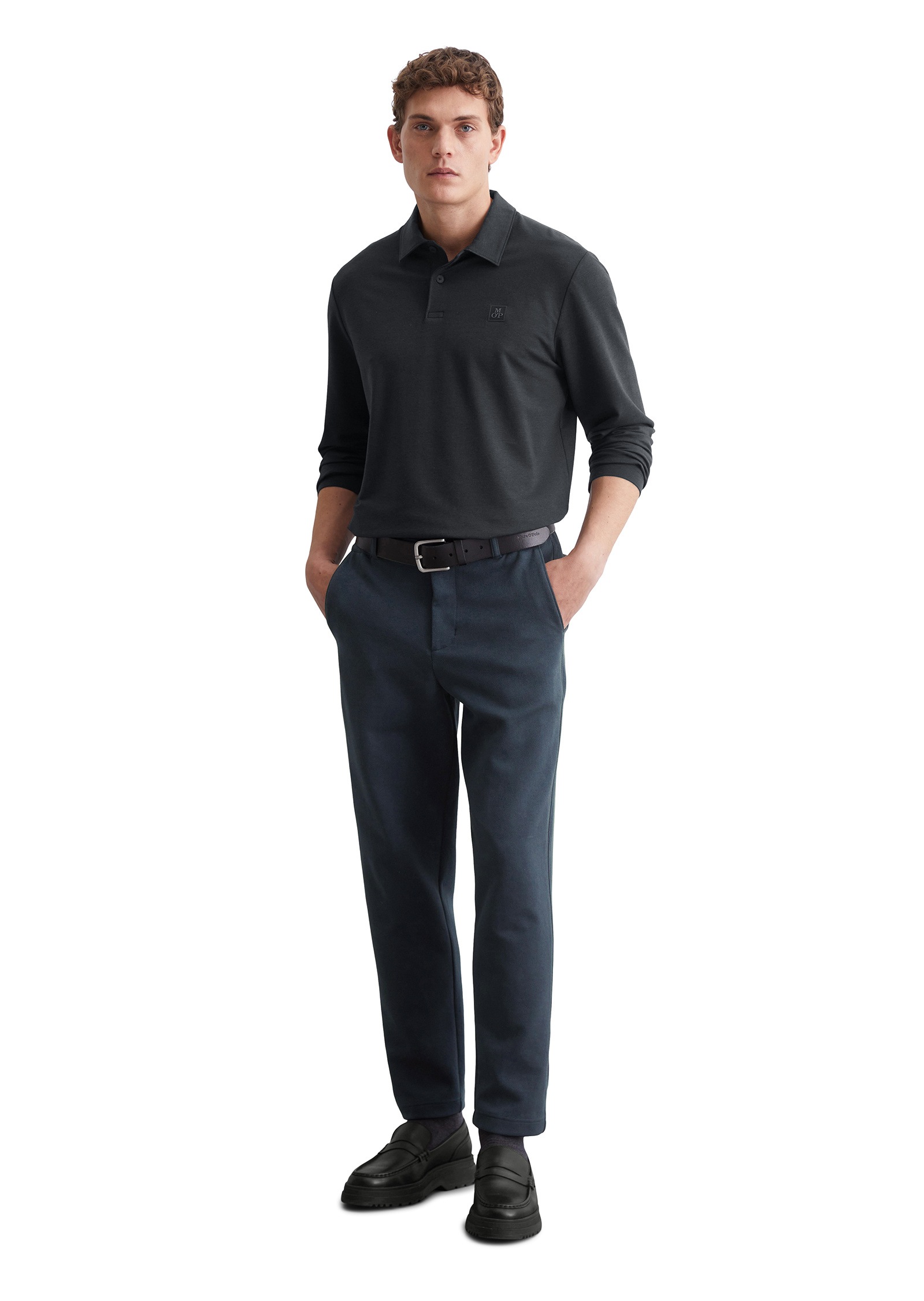 Marc O'Polo Langarm-Poloshirt »aus weichem Bio-Baumwoll-Viskose-Mix«