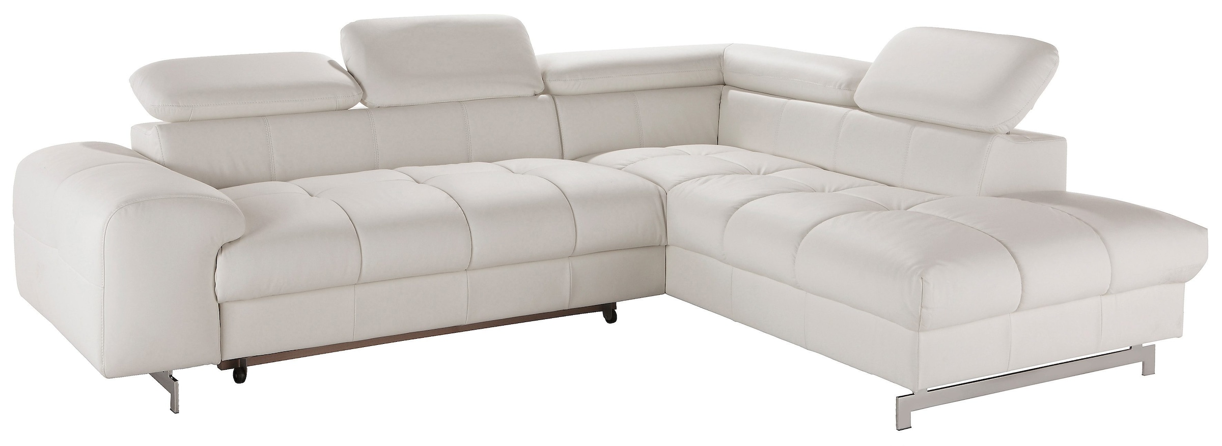 COTTA Ecksofa »Chef L-Form«, mit Kopfteilverstellung, edle Metallkufen, wahlweise mit Bettfunktion