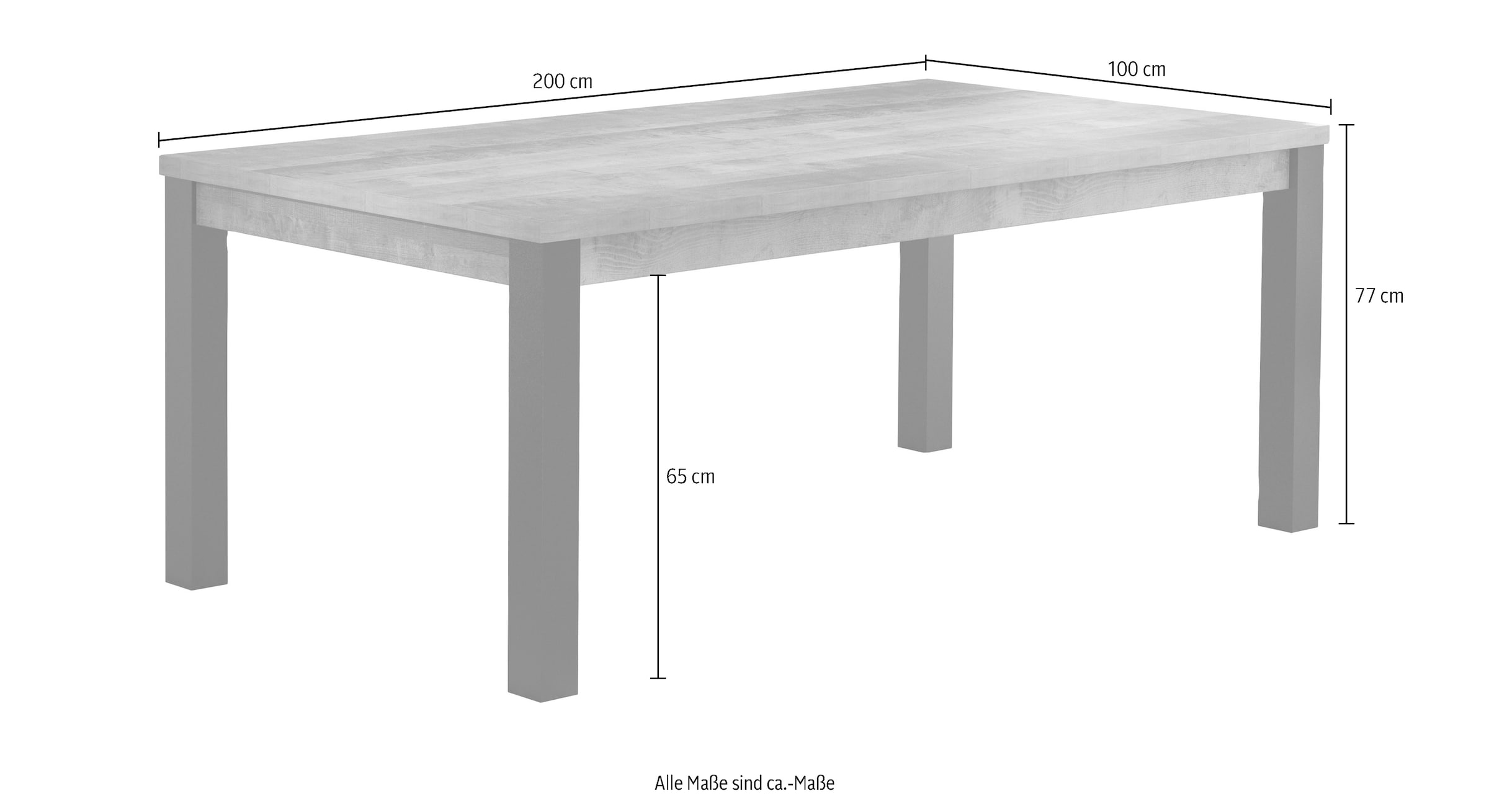 trendteam Esstisch »Emile«, (1 St.), Eiche 200 ca. Echtholzoptik, Breite, dunkelbraune Tabak kaufen Matte, | BAUR cm