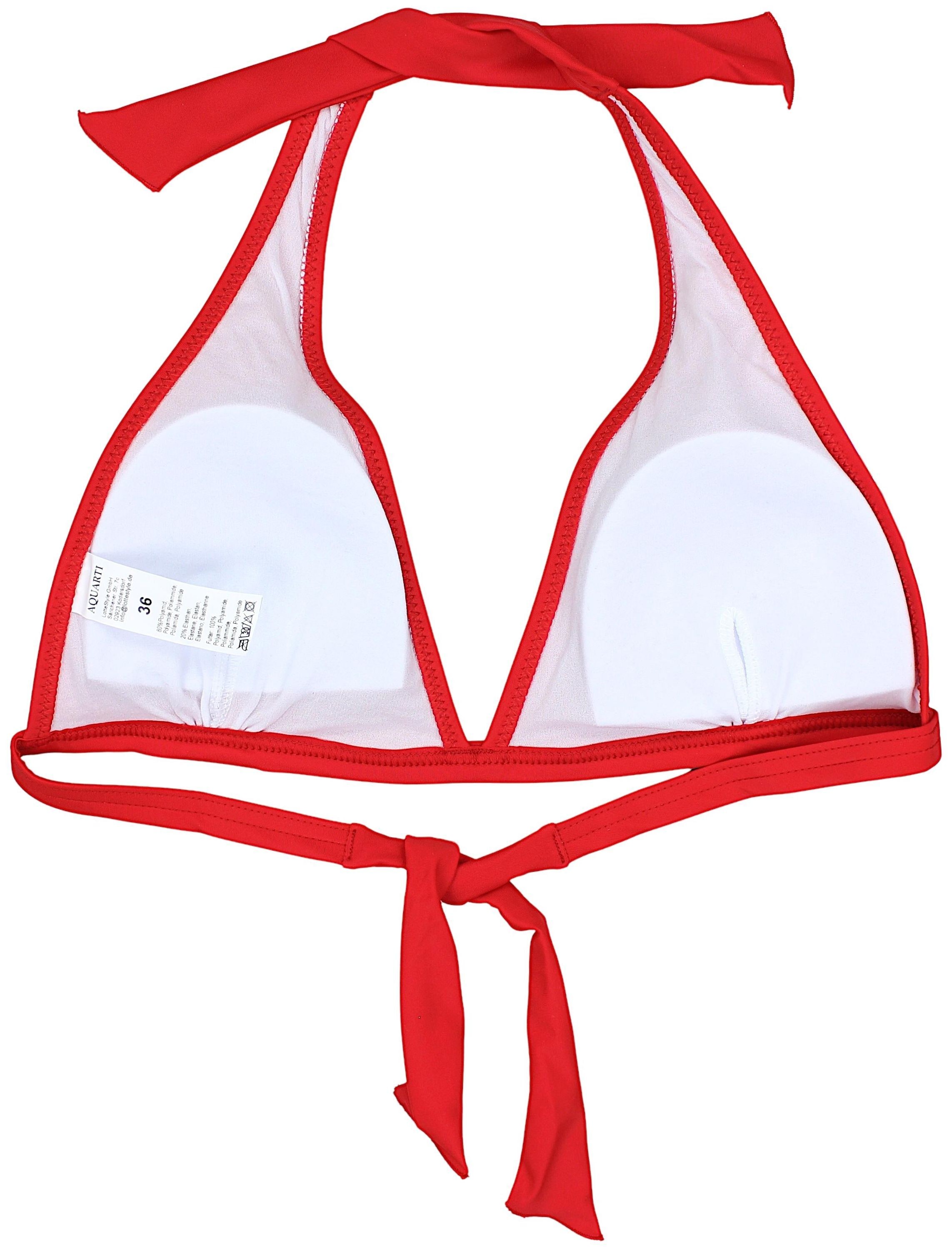 AQUARTI Triangel-Bikini-Top »Bikini Oberteil Damen Bikini Top Oberteil Triangel Neckholder Push Up Padded Zum Binden«