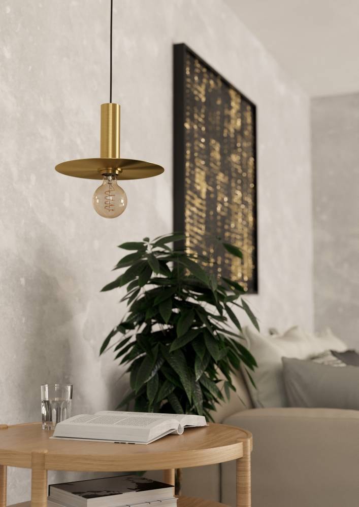 EGLO Hängeleuchte »ESCANDELL Pendellampe, Stahl, E27, IP20, Esstischlampe, Vintage, Lampe«, 1 flammig, Leuchtmittel E27 | ohne Leuchtmittel, Hängeleuchte, H110 x Ø25 cm, schwarz, messing-gebürstet, 1X40W exkl.